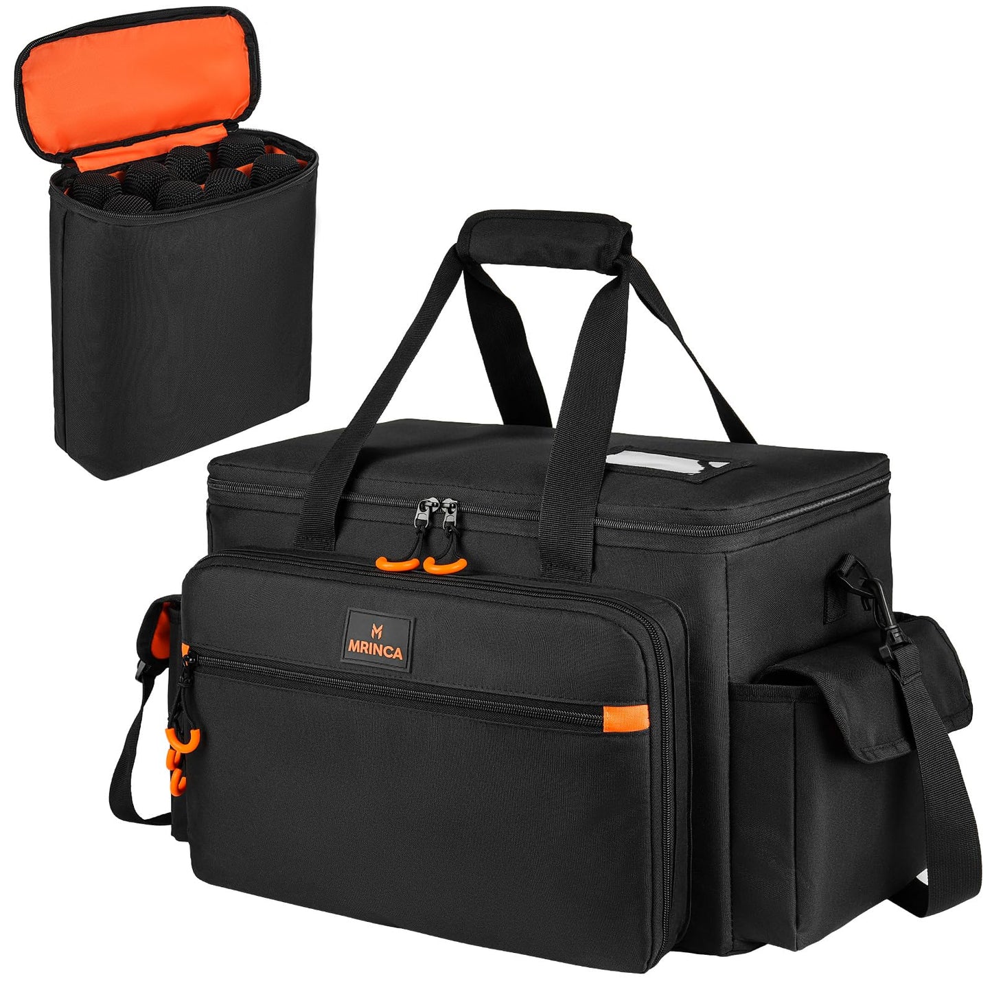 Cable Organizer Bag, 2-in-1 DJ Gear Case with 8-Microphone Storage, Hard Padded File Bag with Detachable Dividers for XLR Cables, DJ Accessories, Musician Equipment