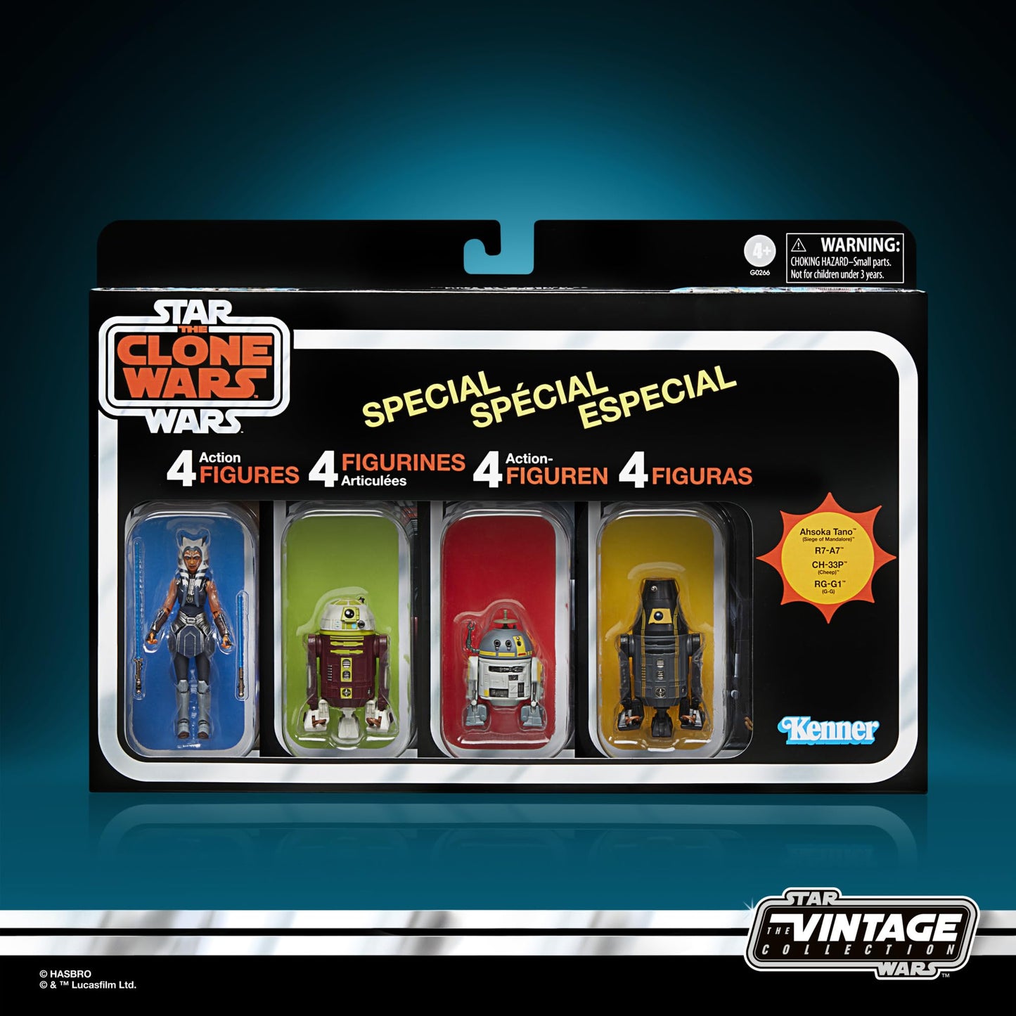 Star Wars The Vintage Collection Escape from Order 66, Star Wars: The Clone Wars, Ahsoka Tano & Droids 3.75 Inch Collectible Action Figure 4-Pack (Amazon Exclusive)