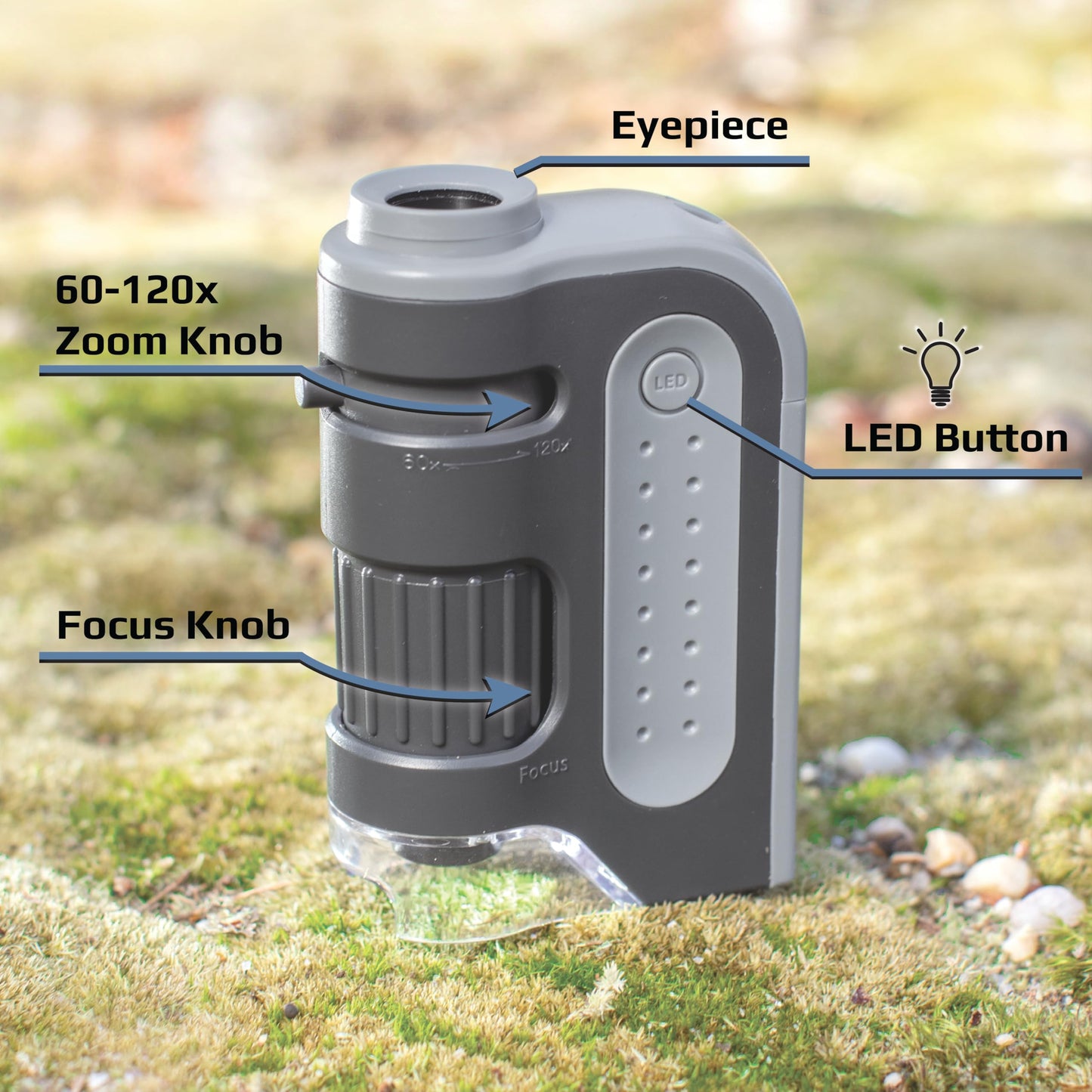 Carson MicroBrite Plus 60x-120x Power LED Lighted Pocket Microscope - Set of 4 (MM-300MU)