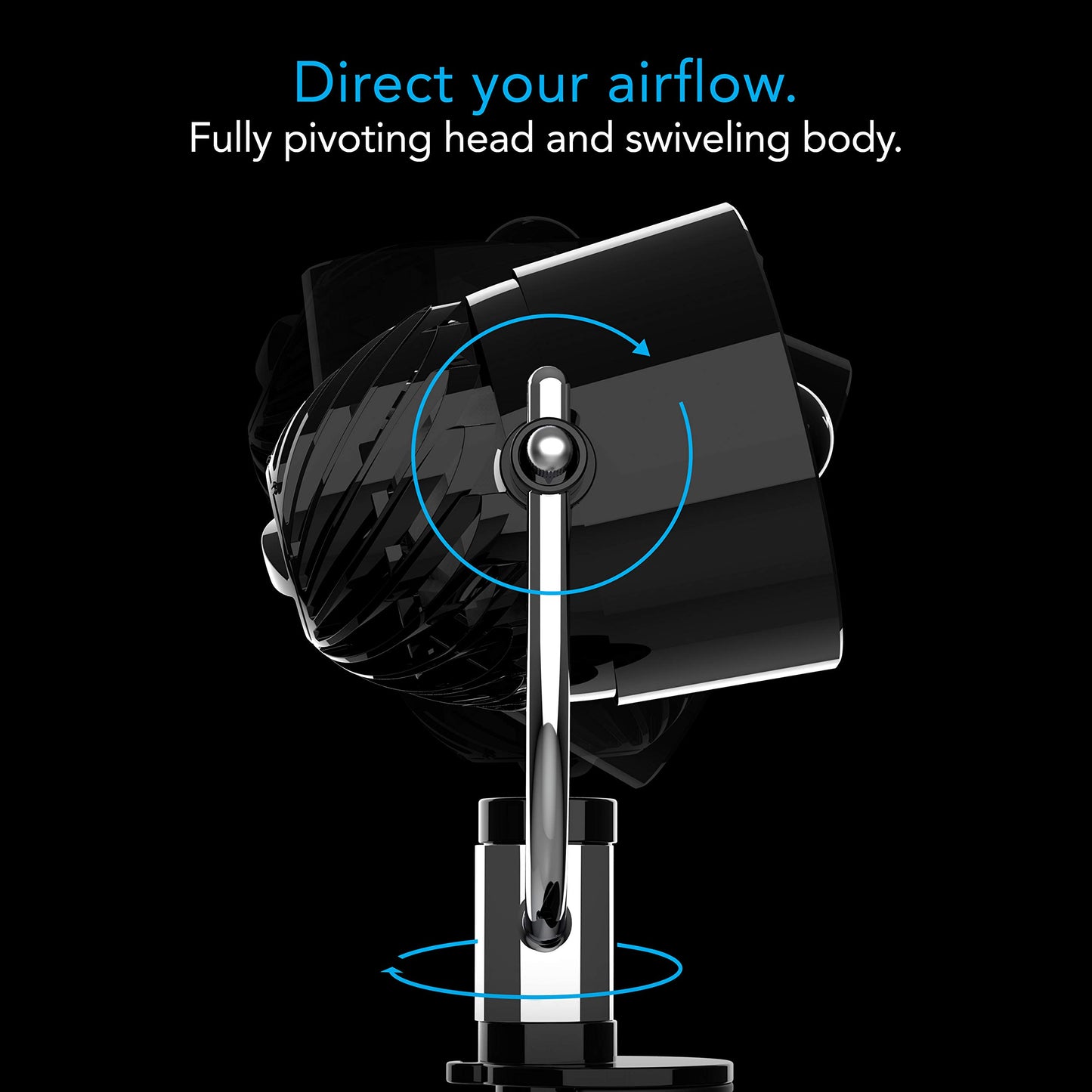 Vornado Pivot Clip Personal Air Circulator Fan with Multi-Surface Clip, Quiet Portable Fan for Office or Bedroom, 3 Speeds, Black