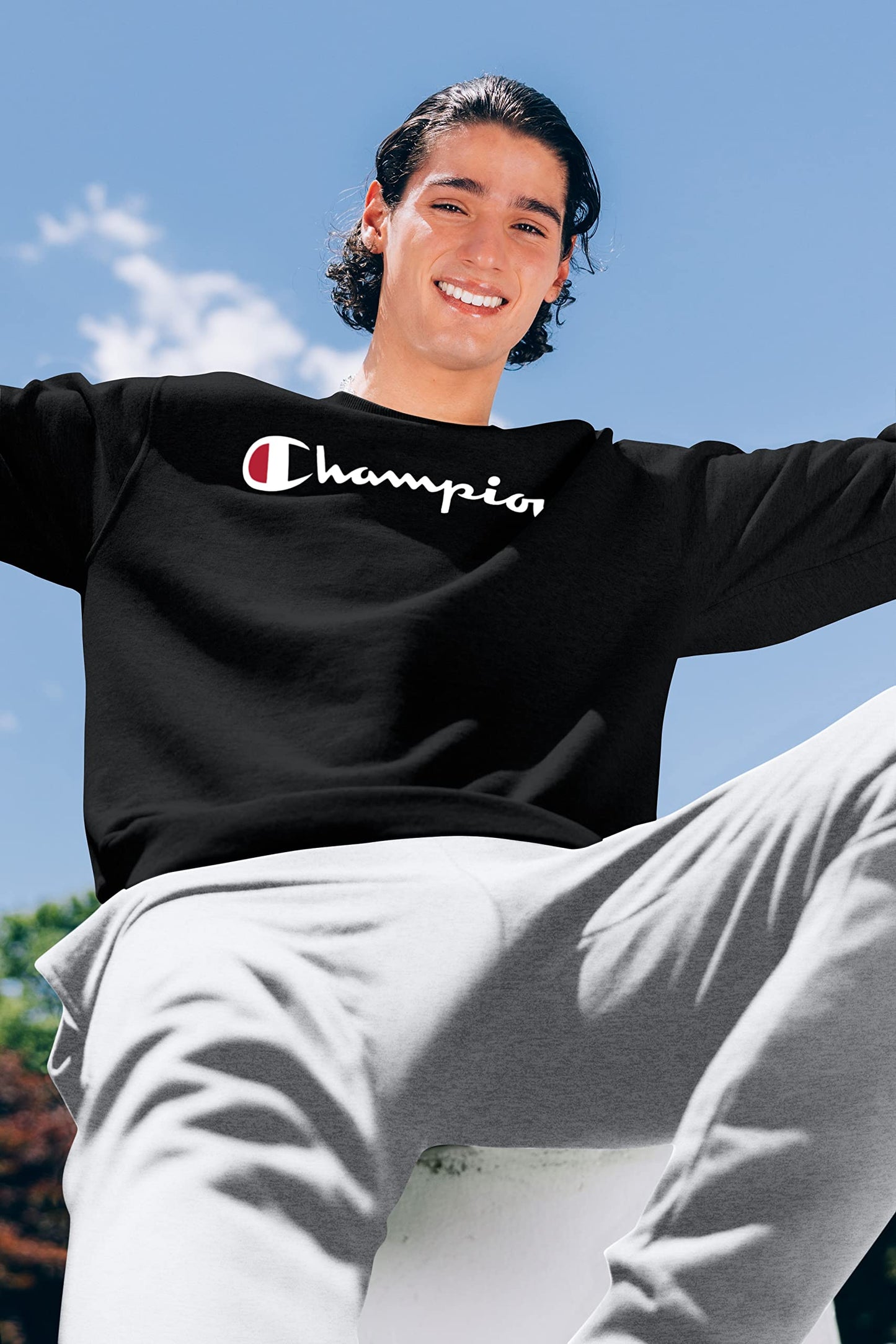 Champion Men's Powerblend Retro Fleece Jogger Pant, Black, Large