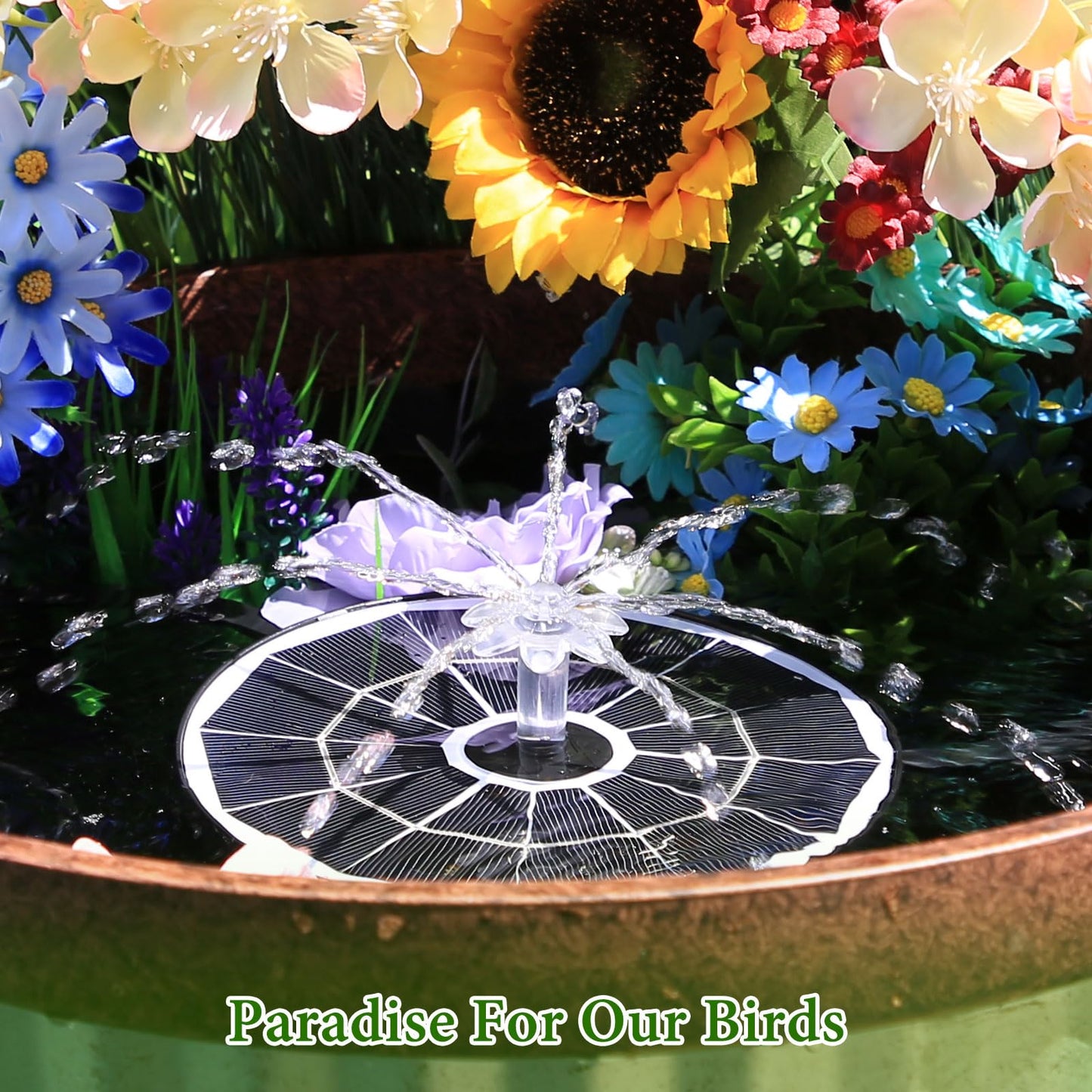 AISITIN Solar Fountain 2026 Upgraded, 3.7W Solar Powered Fountain Pump for Outdoor with 4 Spray Effects, Solar Pond Pump Floating Fountain Pump for Garden,Bird Bath,Pond,Water Feature