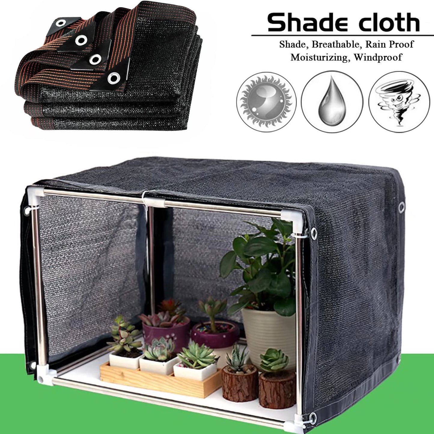 Shade Cloth with Grommets,Outdoor Sun Shade Awning,Garden Shade Netting for Plants Cover Greenhouse Patio Dog Kennel Chicken Coop(6.5x20FT)