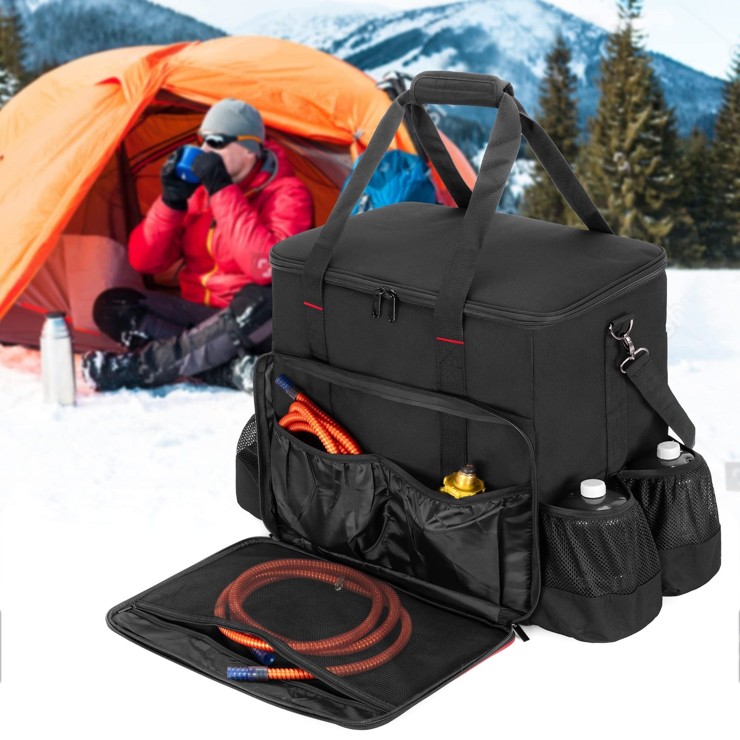 SAMDEW Big Heater Carry Bag Compatible with Mr. Heater Big Buddy Propane Heater, Portable Heater Carrying Case Compatible with Mr. Heater MH18B, with Multiple Pockets, Thick Padded & Anti-Slip Bottom