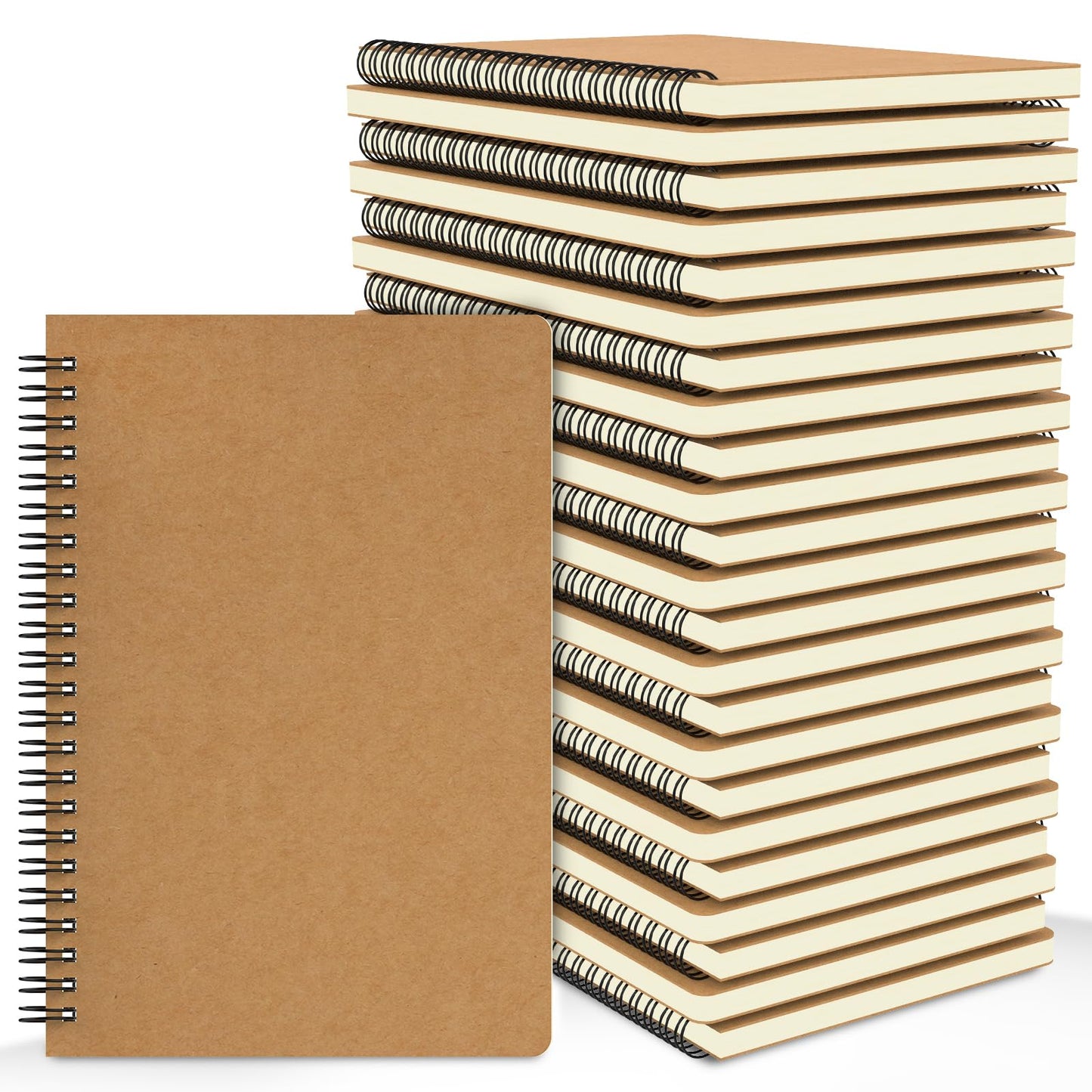 EUSOAR Hardcover Lined Notebook, A5 24 Packs 5.5" x 8.3" 120 Pages Lined Travel Writing Notebooks Journal, Memo Notepad Sketchbook, Students College Office Note Taking Business Subject Diary Journal