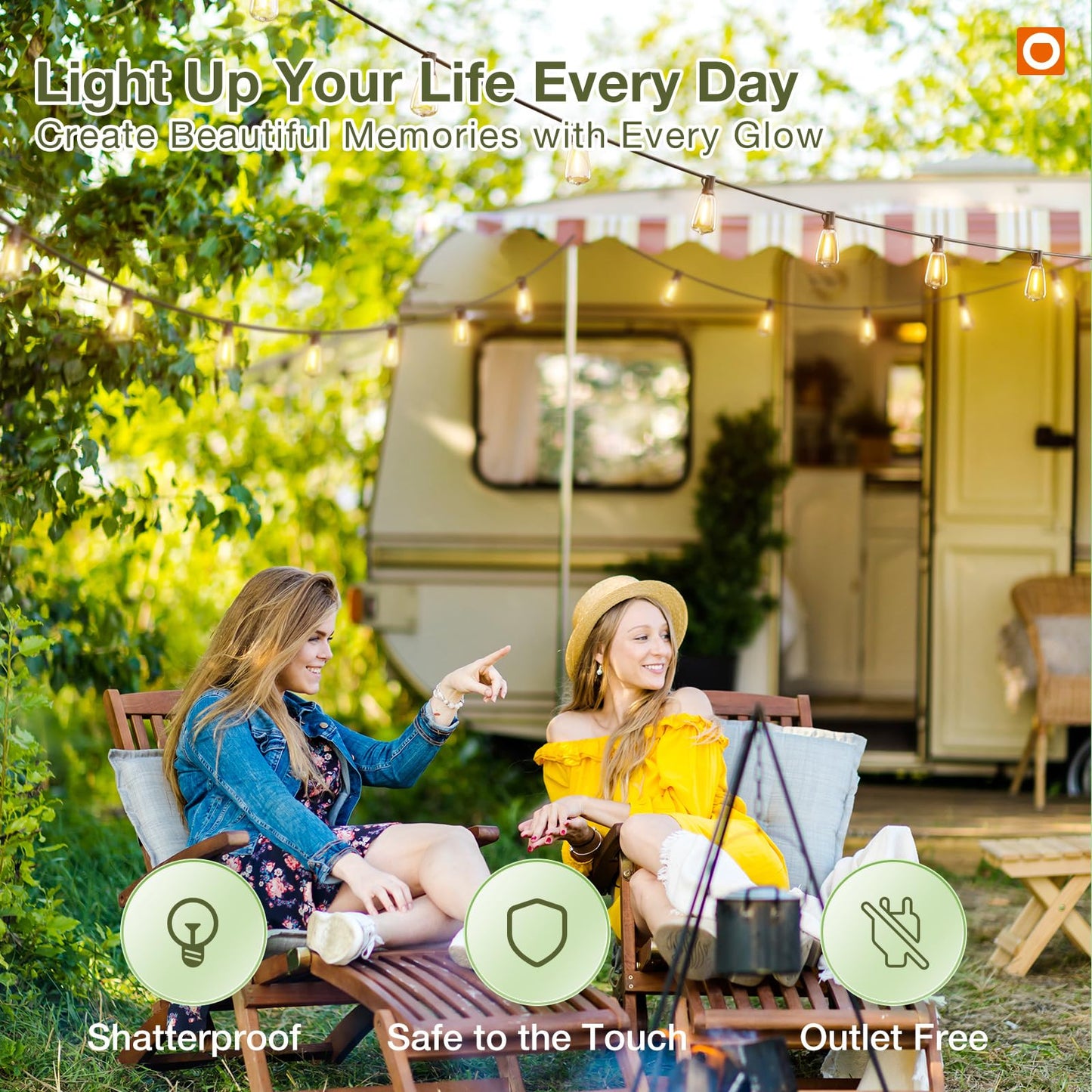addlon 42FT(36+6) Solar Lights Outdoor Waterproof, String Lights Outdoor Solar power with Remote & USB Port 12+1 LED Shatterproof Bulbs 3 Light Modes,Dimmable &Timable Solar Light for Camping Backyard
