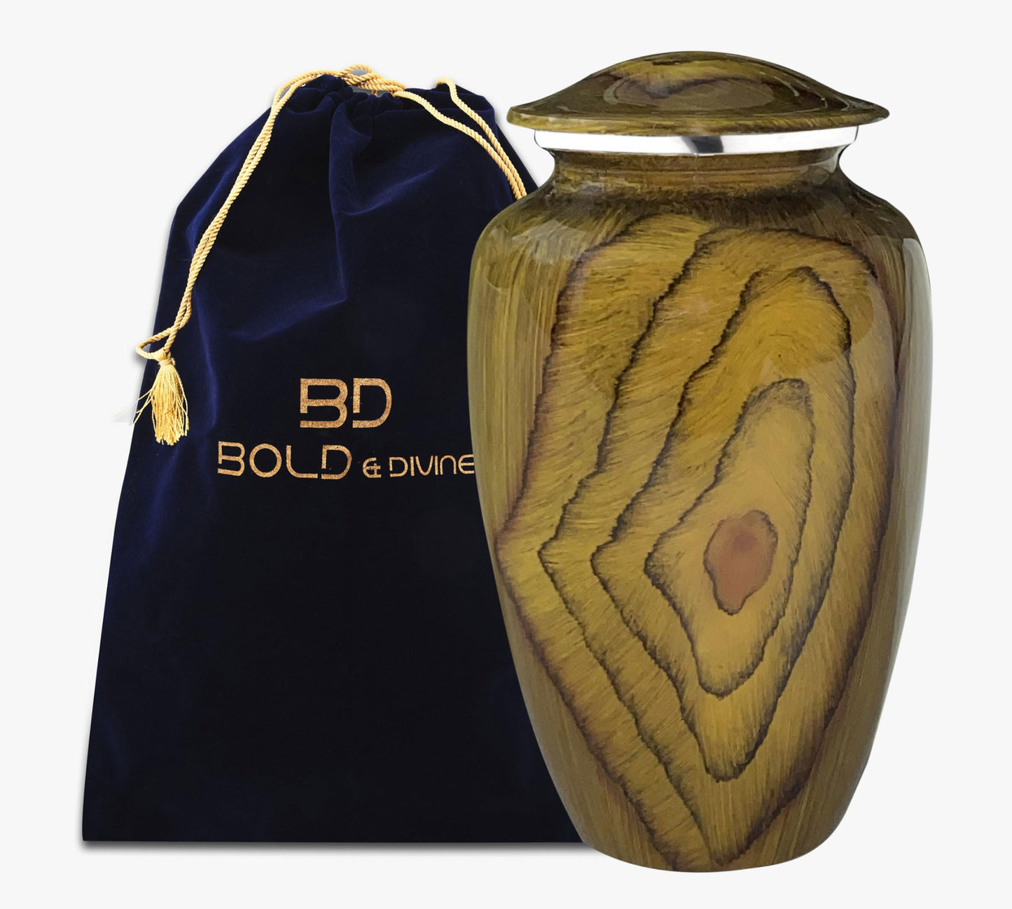 Bold & Divine Teak Root Wood Grain Finish Cremation Urn | Human Ashes Adult Memorial urn, Burial, Funeral Cremation Urns | 200 Cubic Inches Adult