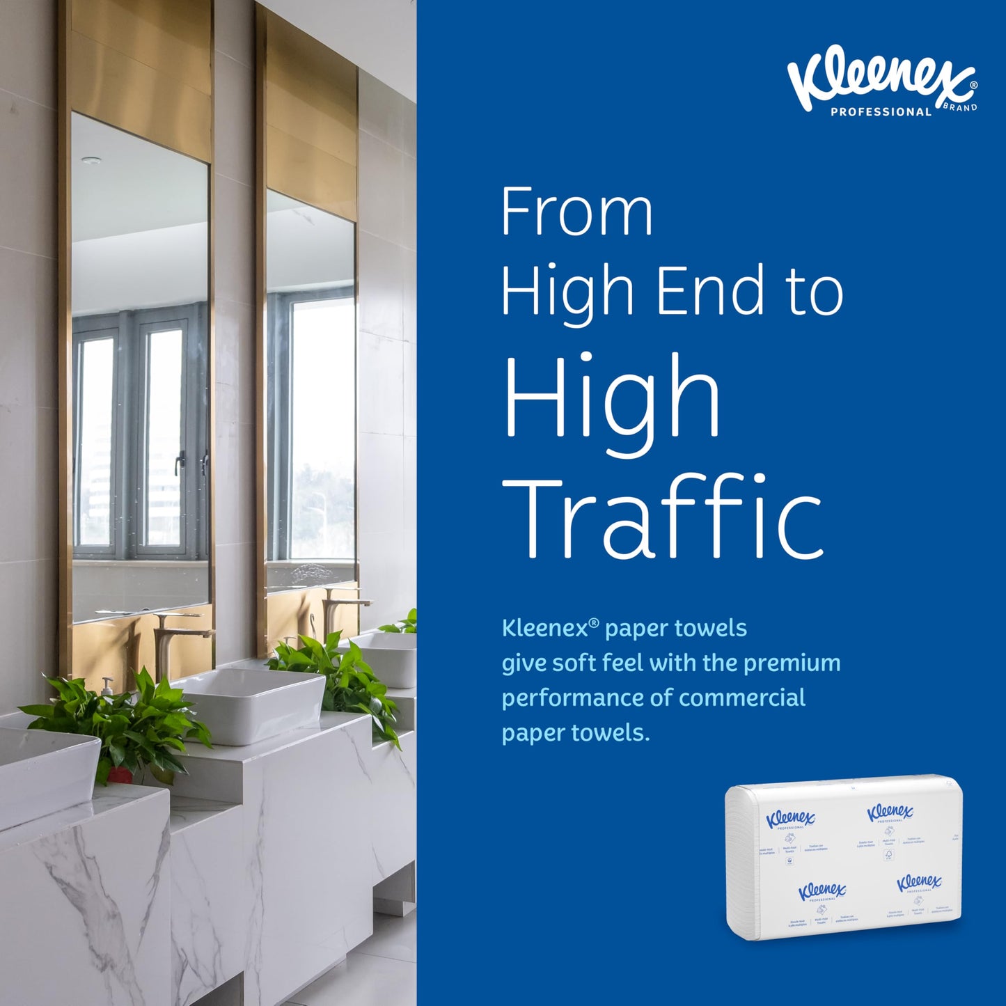 Kleenex Professional Universal Multifold Paper Towels, Bulk (02046), Absorbency Pockets, 9.2" x 9.4" Towel, White (150 Sheets/Pack, 8 Packs/Case, 1,200 Sheet Total)