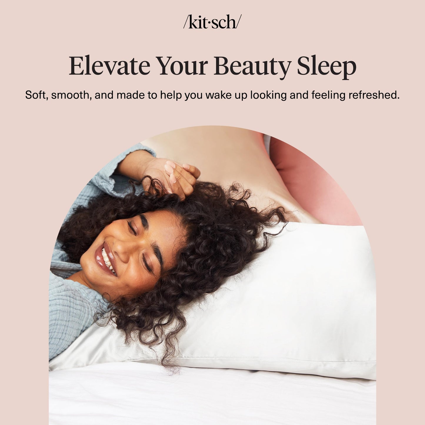 Kitsch Satin Pillowcase for Hair & Skin - Softer Than Silk Pillowcase for Hair and Skin | Cooling Satin Pillowcases with Zipper | Satin Pillow Case Cover King (1 Pack), Ivory