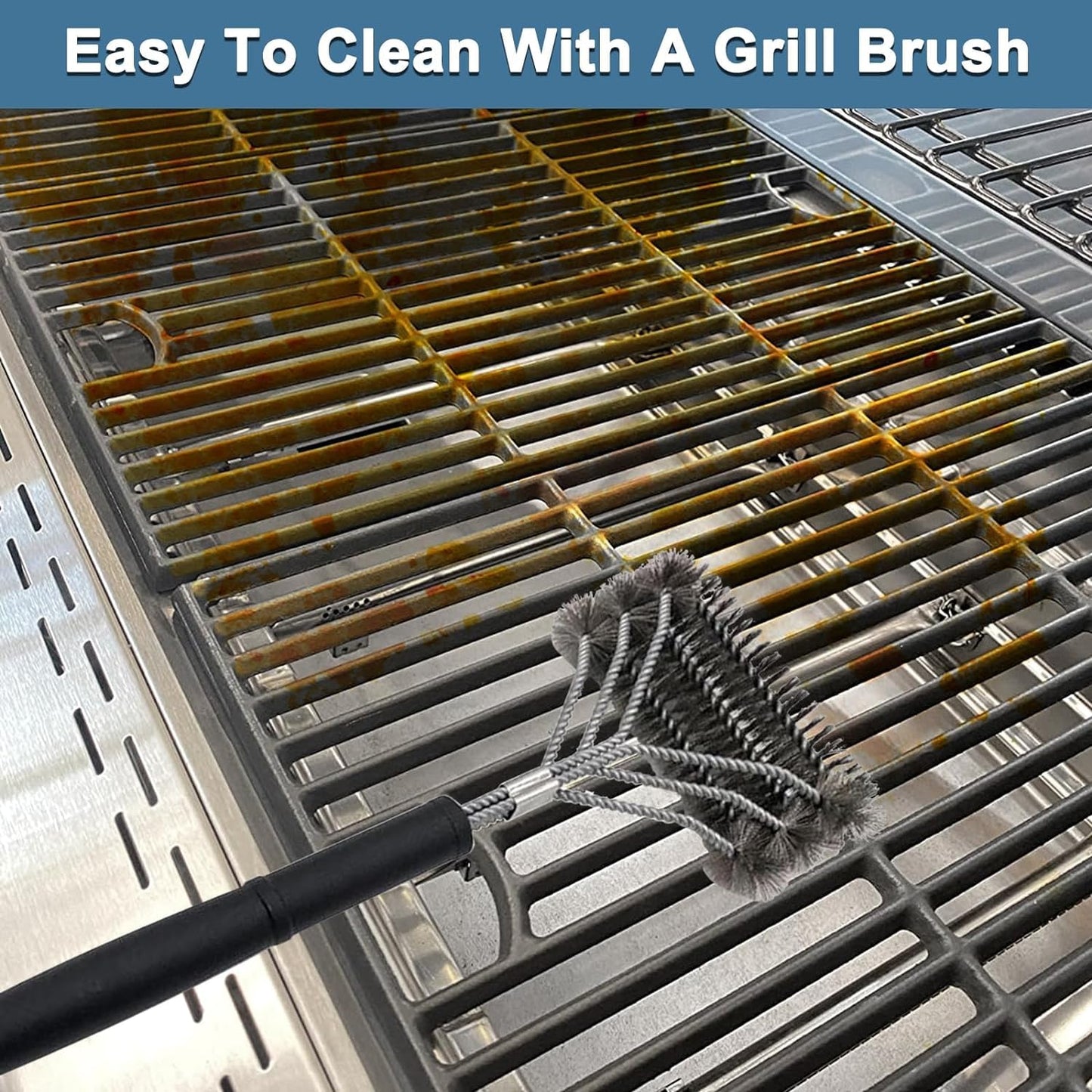 Criditpid BBQ Grill Grate for Nexgrill 720-0896, 720-0896B, 720-0898, 720-0896C Grill Models, 17 inch Heavy Duty Matte Cast Iron Cooking Grates for Nexgrill.