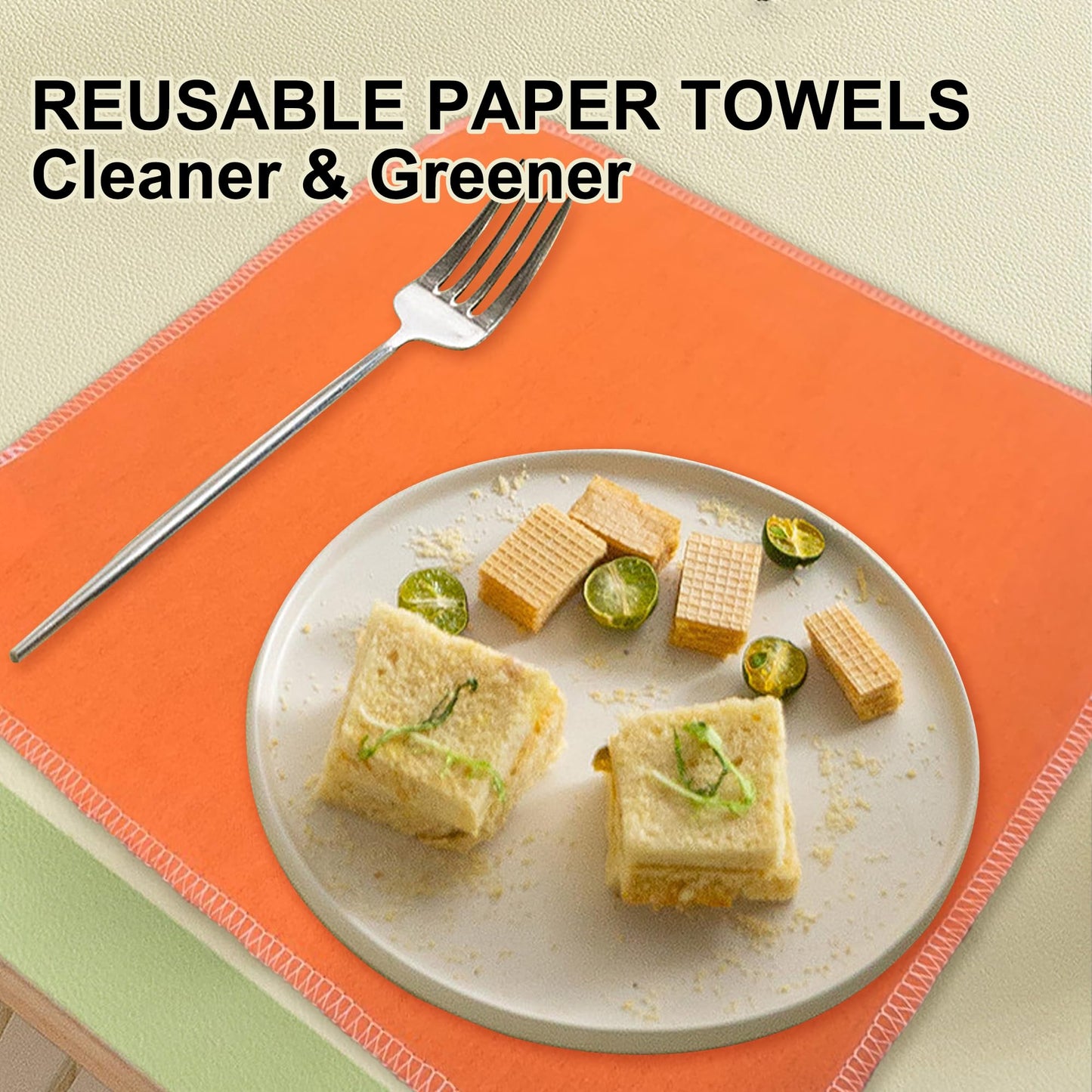 Chloven Reusable Paper Towels Washable - Jumbo Large Cotton Cloth Paperless Paper Towels for Kitchen, 30 Pack
