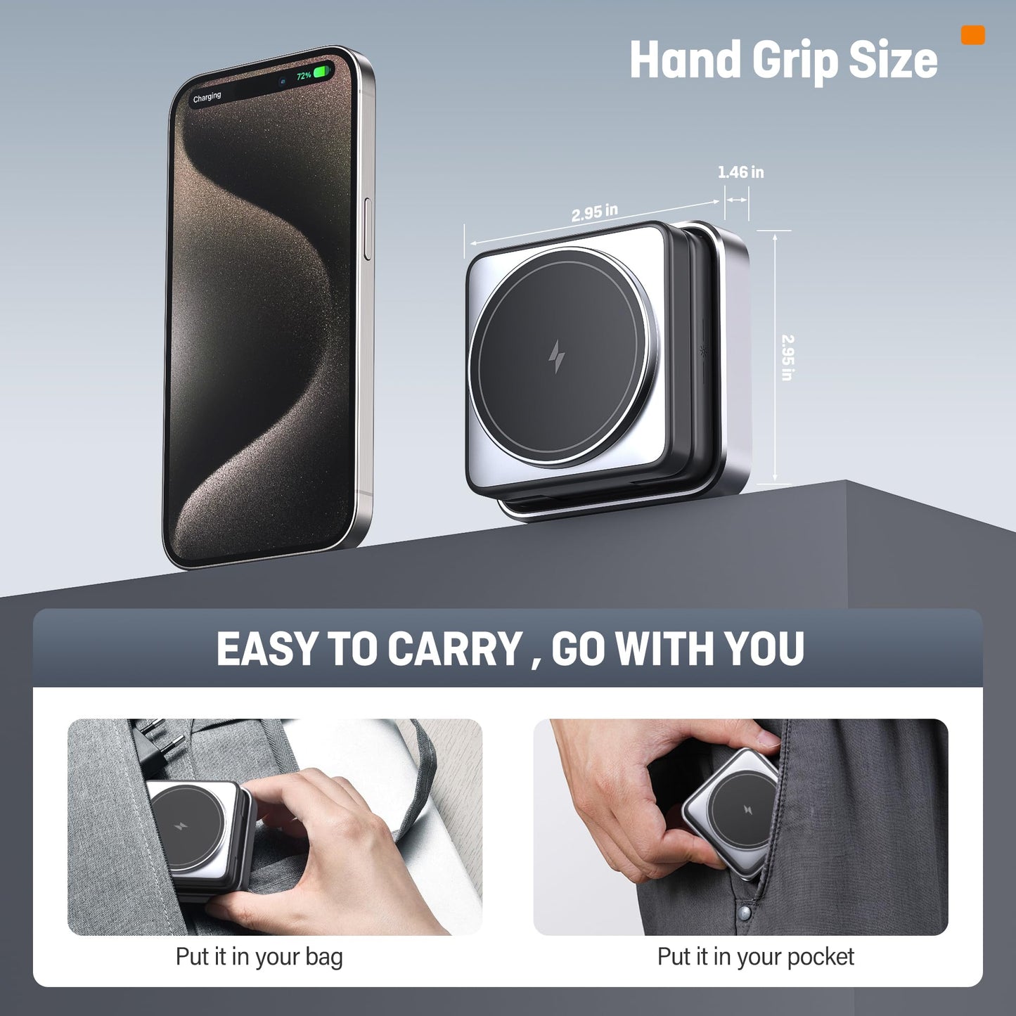 2025 Upgraded Wireless Charger 3 in 1, 15W Fast Foldable Wireless Charging Station with Light for Apple MagSafe, Compatible for iPhone 17/16/15/14/13/12 Apple Watch AirPods 3/2/Pro (20W Adapter)