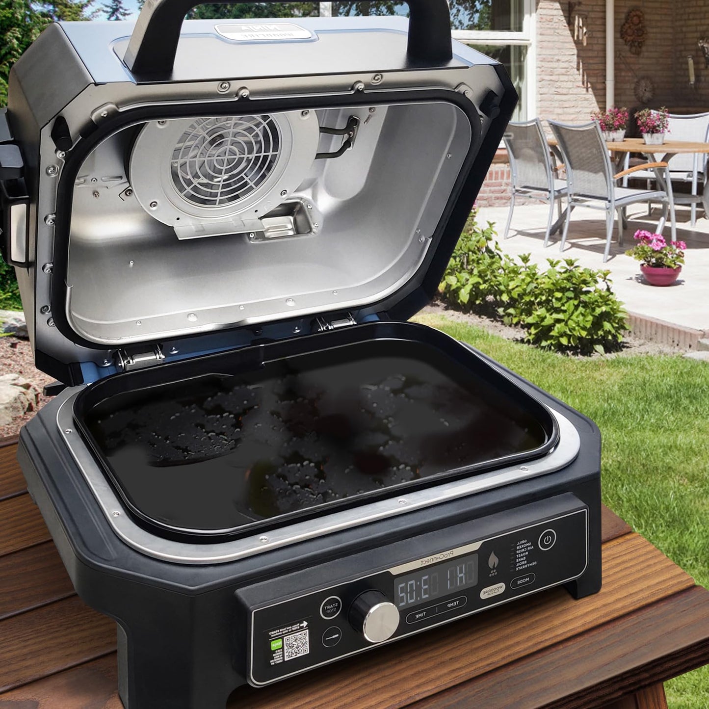 GRISUN Ceramic Coating Cast Iron Griddle Plate for Ninja Woodfire Pro XL, OG800 and OG900 Series, Outdoor Flat Top Griddle Plate,Griddle Pan