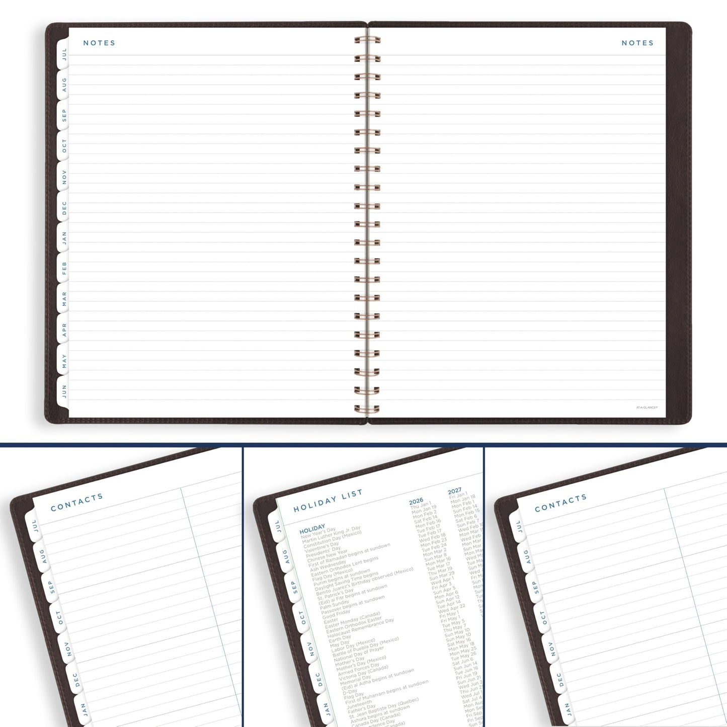 AT-A-GLANCE Planner 2026-2027 Weekly & Monthly Academic 13-Month July-July, 8-1/2" x 11", Signature, Brown (YP905A09)