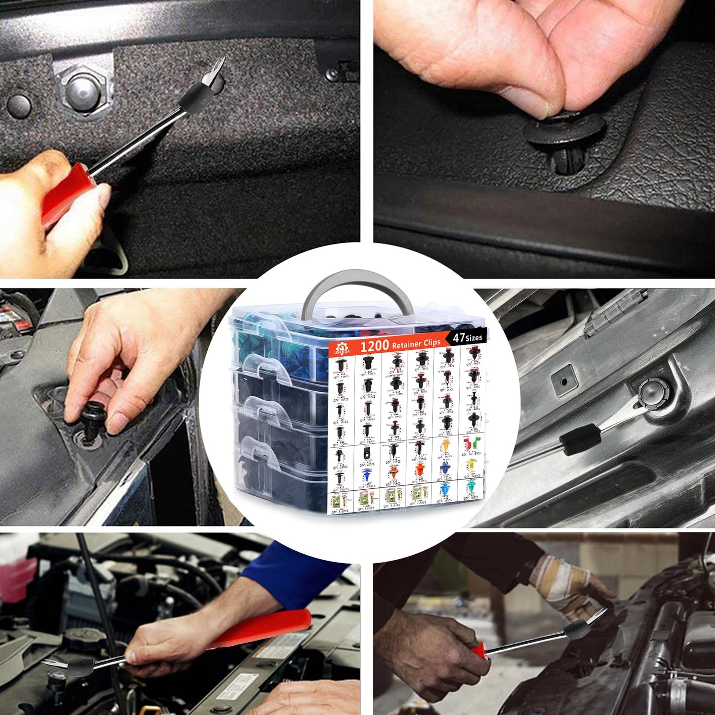 Car Push Retainer Clips Screws 1355PCS Auto Fasteners Assortment 42Popular Sizes Door Panel Trim Automotive Clips Bumper Rivets with Fastener Remover for Pickup Truck Ford GM Toyota Honda Chrysler
