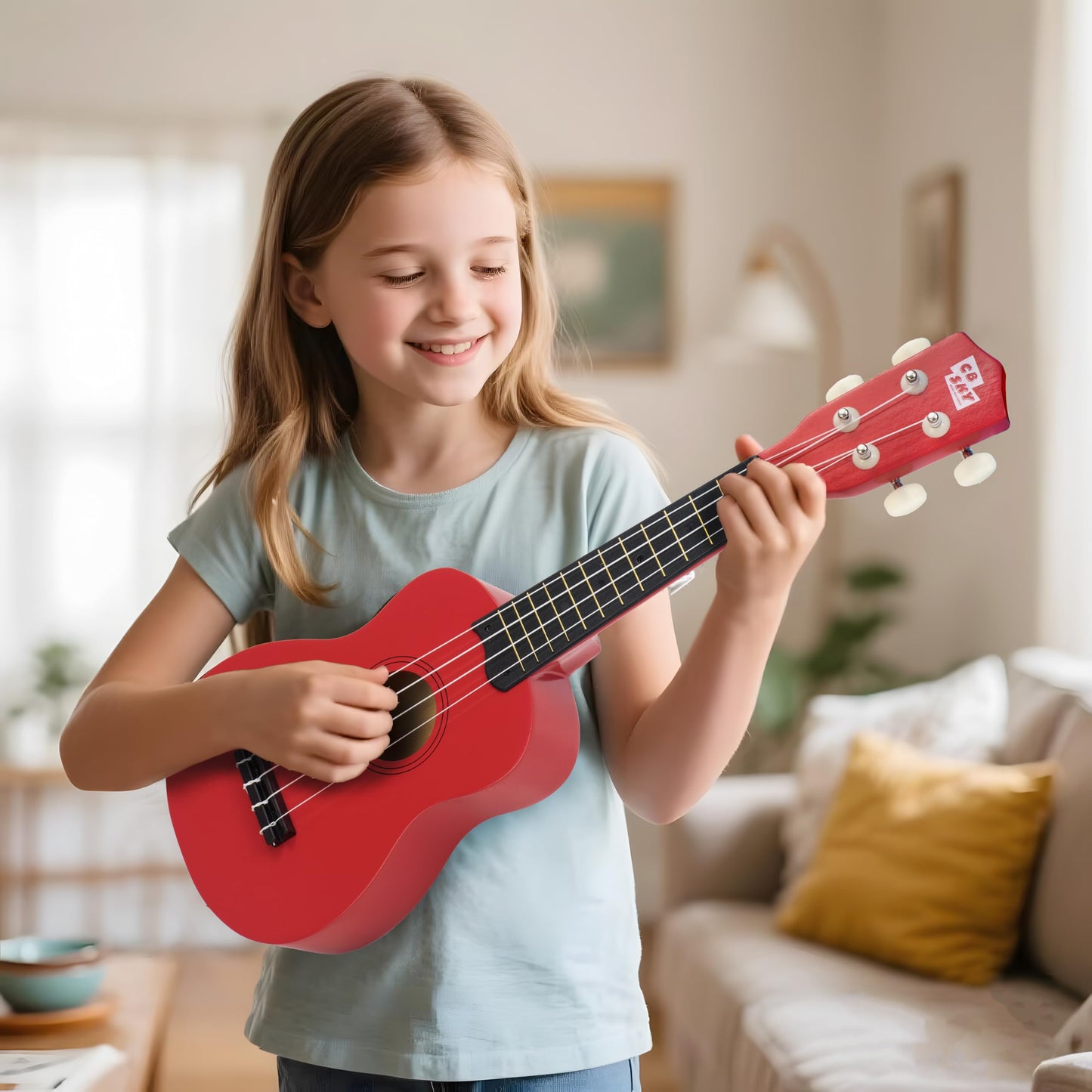 CB SKY 21" (53cm) Soprano Ukulele for Kids/Beginners - Red