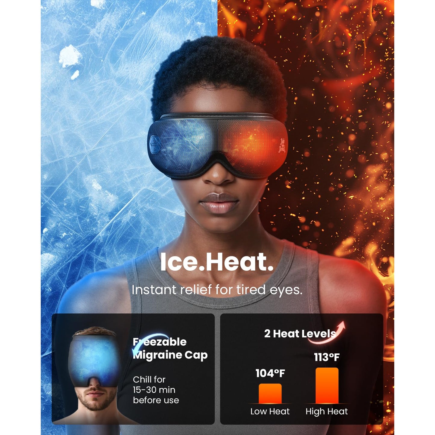 BOB AND BRAD EyeOasis 3 Elite Eye Massager with Heat and Cooling