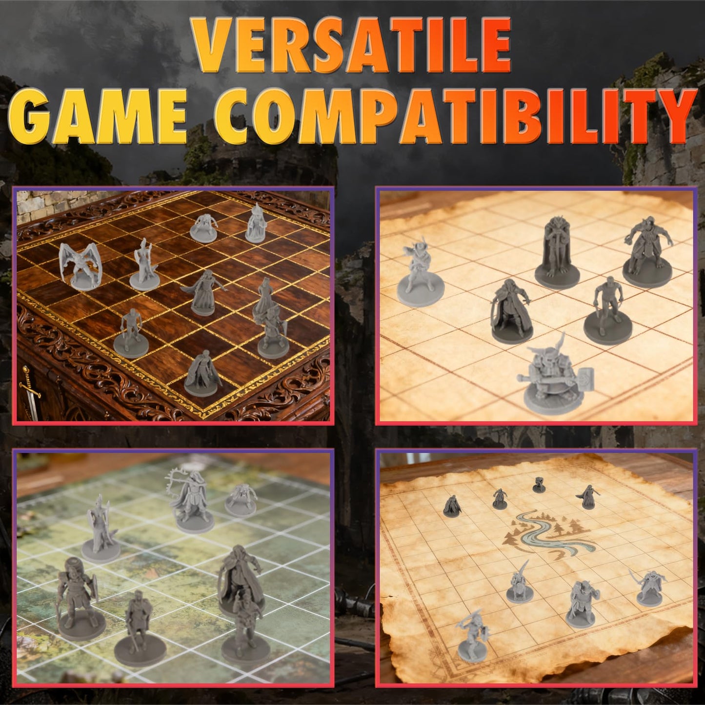 Path Gaming 50 Unique Miniatures Fantasy Tabletop RPG Figures for Dungeons and Dragons, Pathfinder Roleplaying Games, Bulk Unpainted