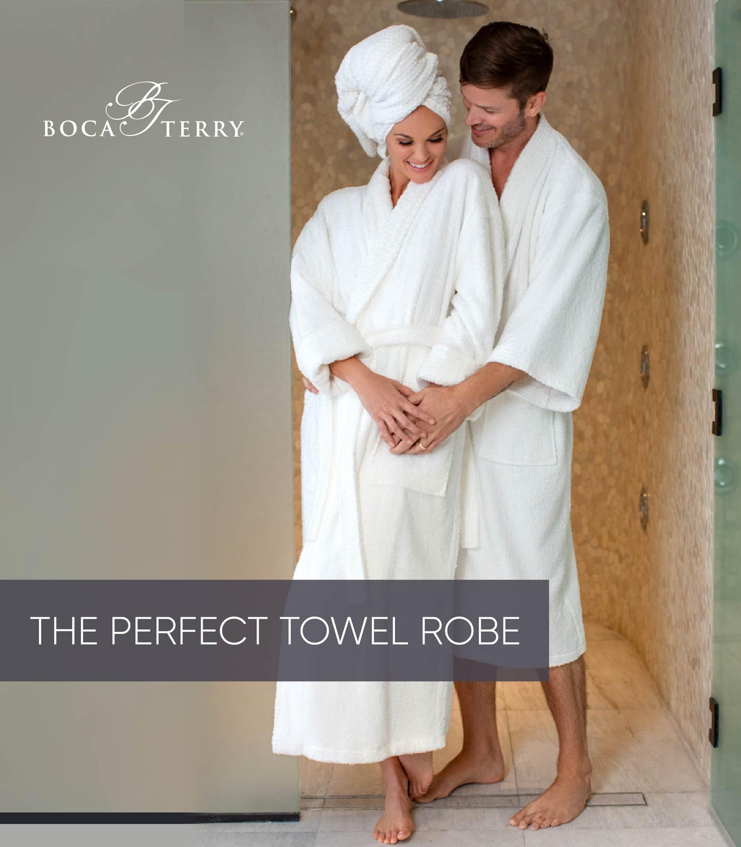 Boca Terry Men's Robe. 100% Cotton Terry Cloth, Shawl Collar, Men's Bathrobe. White, White, XX-Large