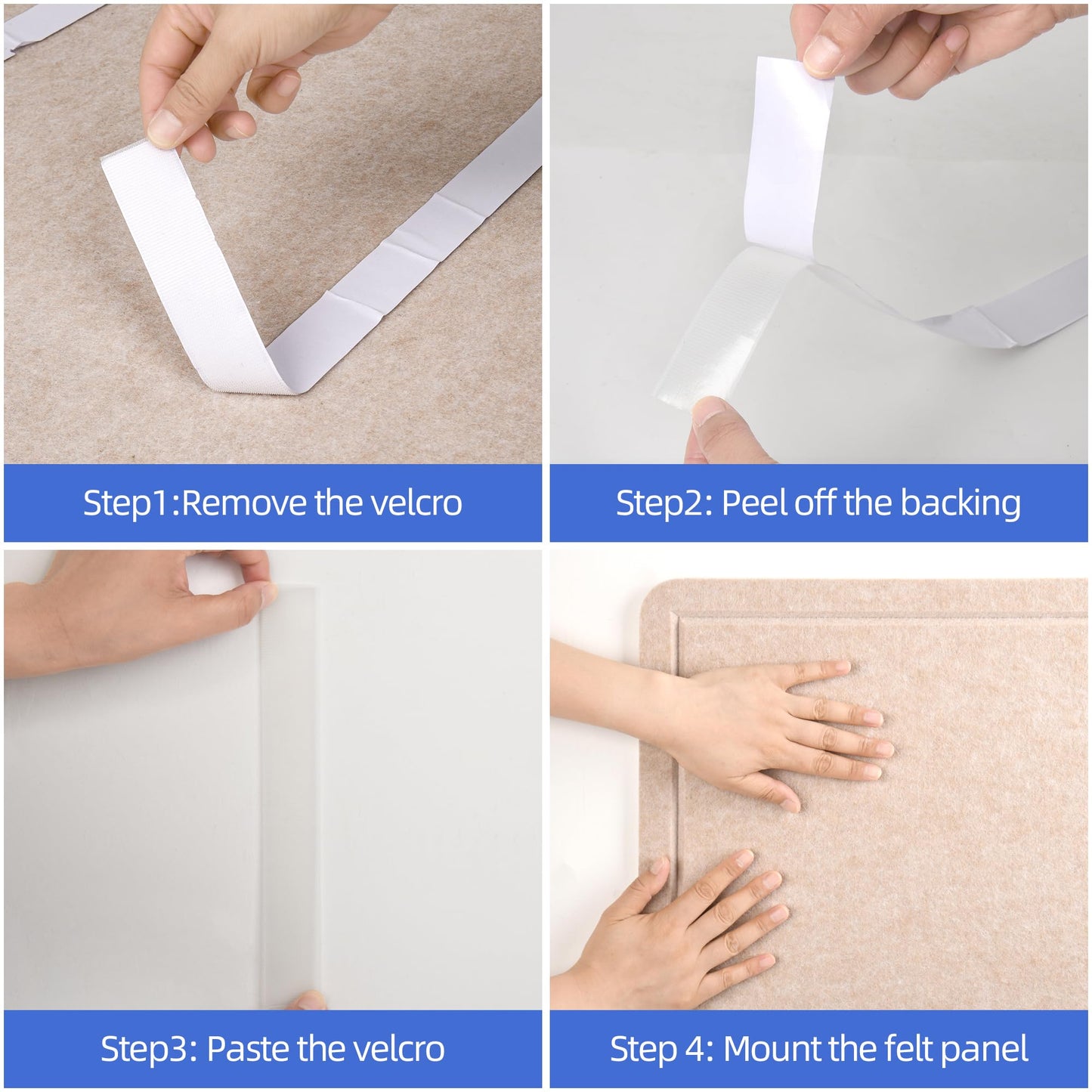 PTPDgPg Large Bulletin Board - 48 x 36 in | Large Felt Cork Boards for Decorating Walls | Foldable Photo Display with Sticky Tape and 30 Push Pins | Notice Board for Office,School and Home | Camel