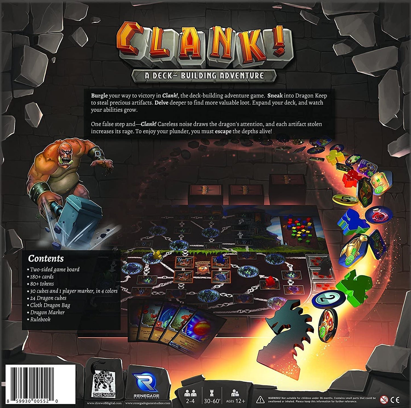Clank! A Deck-Building Adventure – Board Game by Dire Wolf Digital 2-4 Players – 30-60 Minutes of Gameplay – Games for Game Night – Teens and Adults Ages 14+ - English Version