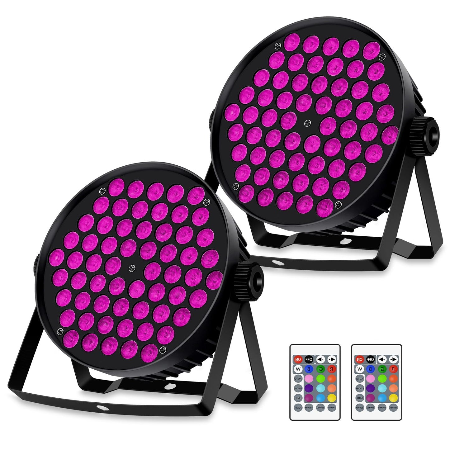 ENDYSHOW LED Par Lights,90W 60 LED RGBW 4IN1 Stage Par Lights Sound Activated Auto Play by Remote & DMX Control Stage Uplights for Events Wedding Church Party DJ Live Show DJ Stage Lighting 2 Pack