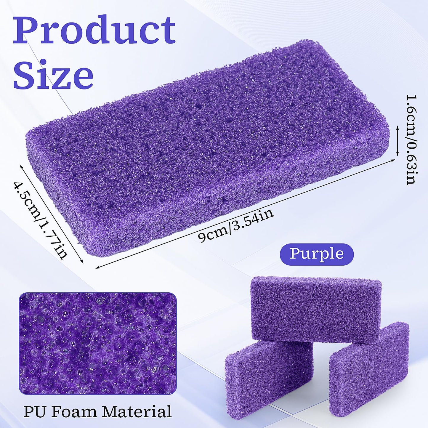 200 Pcs Pumice Stone Bulk, Disposable Foot Scrubber Pumice Pads Pedicure Pumice Stone Purple Pumice Sponge for Heel Cuticle Dead Skin Callus Remover Bath Spa 3.54 x 1.77 x 0.47 Inch