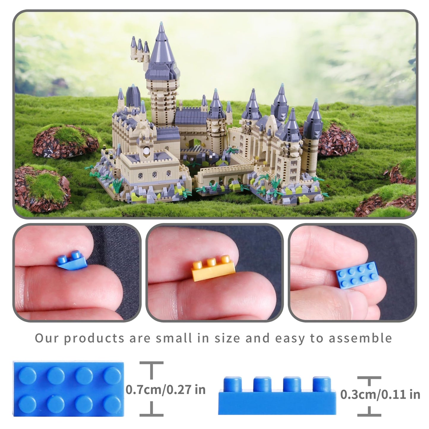 3000+PCS Micro Mini Blocks Magic Castle Building Blocks Toys,Creative Ideals Hog Tower Building Sets, Best Choice for 14+ Boys, Girls or Adults