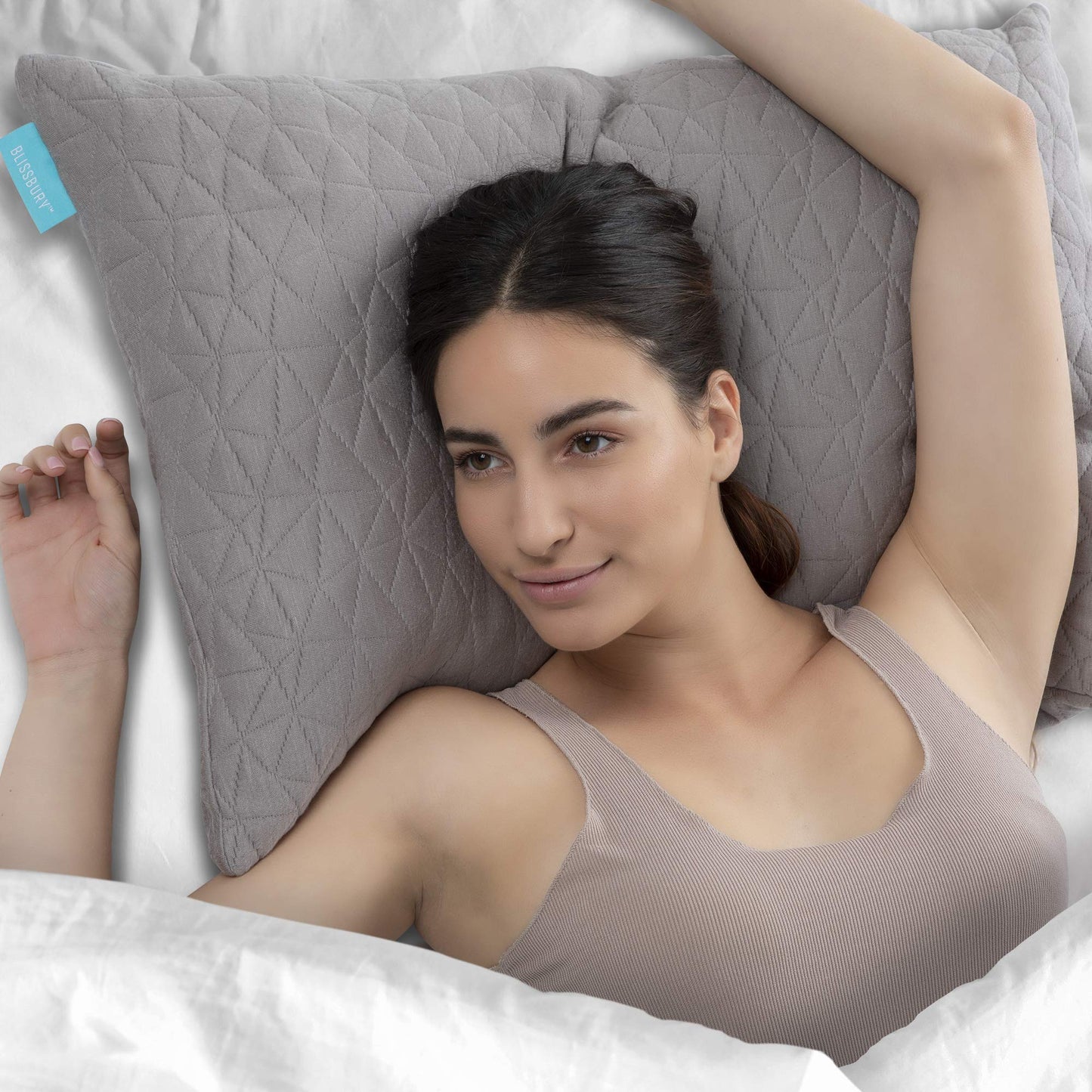 BLISSBURY Adjustable Water Pillow - Waterbase and fiberfill Stuffing Adjust to Help Side Sleepers with Shoulder or Neck Pain.