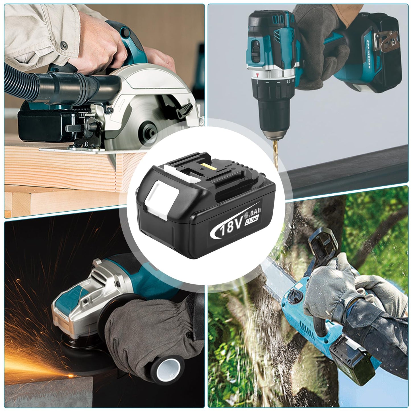 TREE.NB 18V 5Ah BL1850 Battery Replacement for Makita 18V Battery BL1830 BL1840 BL1860 BL1845 BL1815 BL1820 BL1860B 18V Batteries Compatible with Makita 18V Cordless Tools (2Pack)