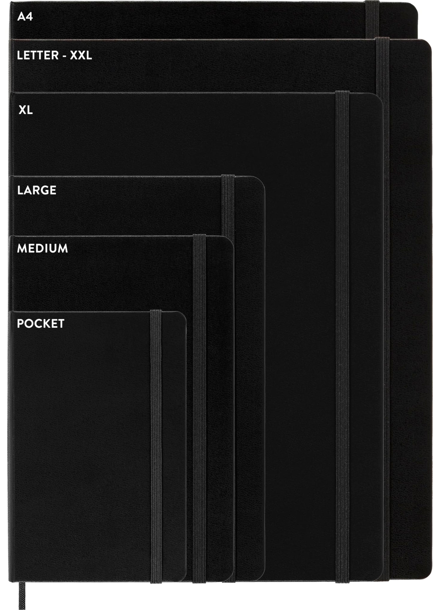 Moleskine Classic Expanded Notebook, Hard Cover, Large (5" x 8.25") Squared/Grid, Black, 400 Pages