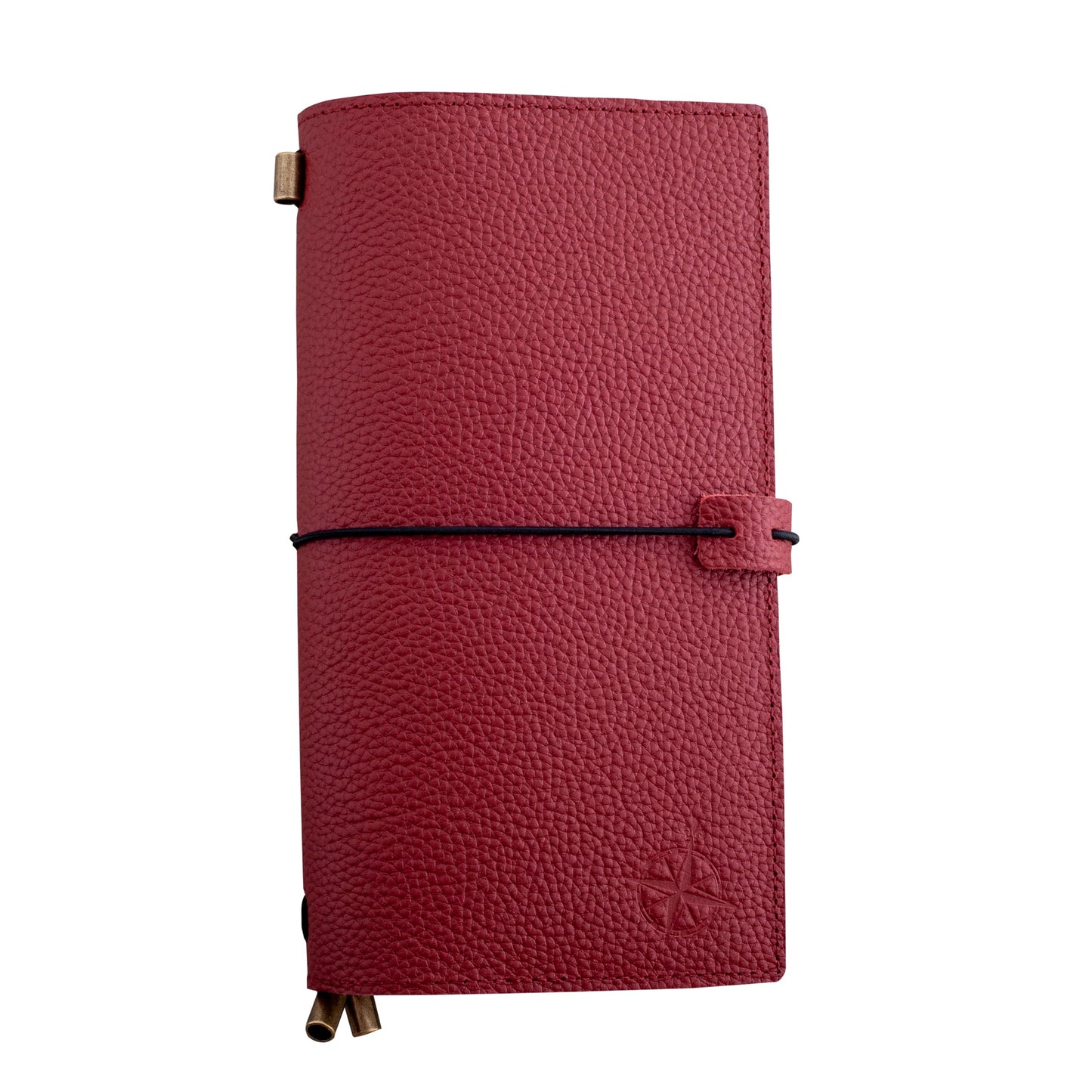 Wanderings Regular Size Travelers Notebook with Pockets - 4.75" x 8.5" (12 x 22cm) - Refillable Travelers Journal - Beautifully Handcrafted, Red Leather Journal, includes 100 GSM Blank Inserts