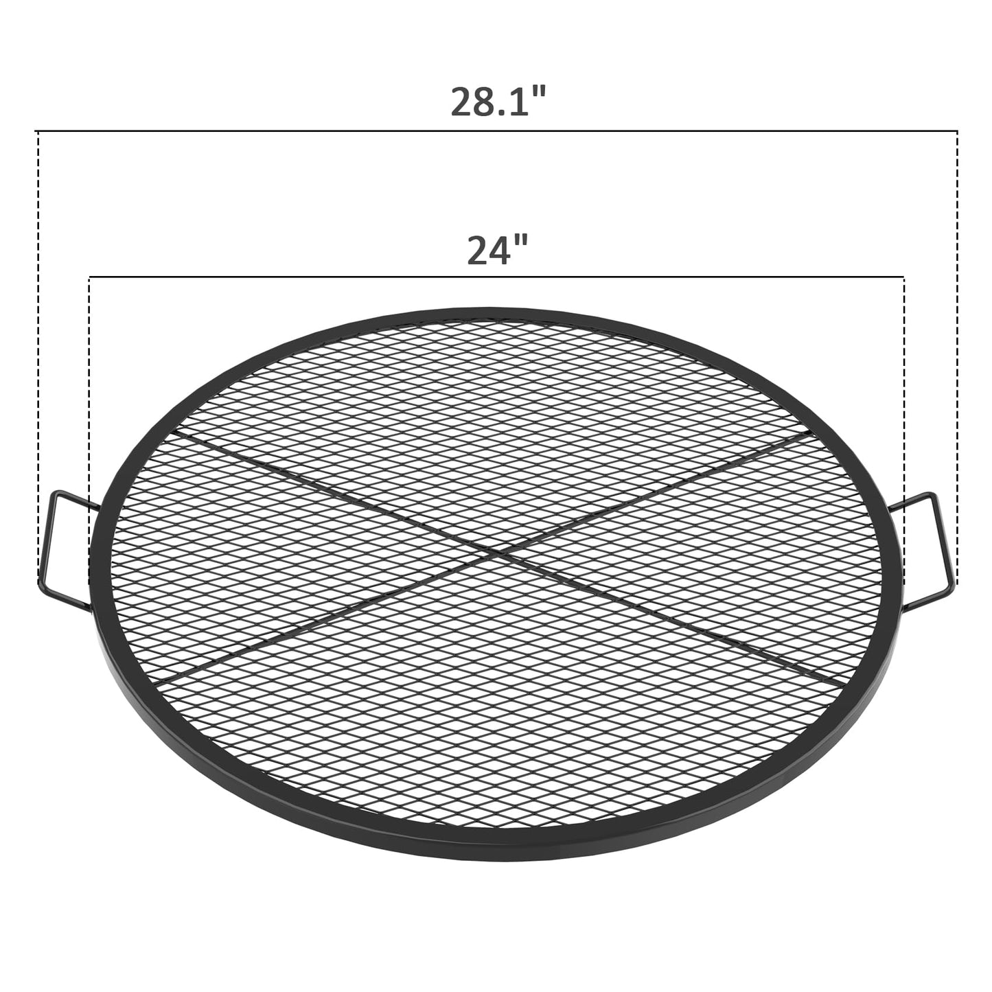 Stanbroil Heavy Duty X-Marks Fire Pit Cooking Grill Grates with Support X Wire, 24" Outdoor Round Cooking Grate BBQ Campfire Grill Grid - Camping Cookware