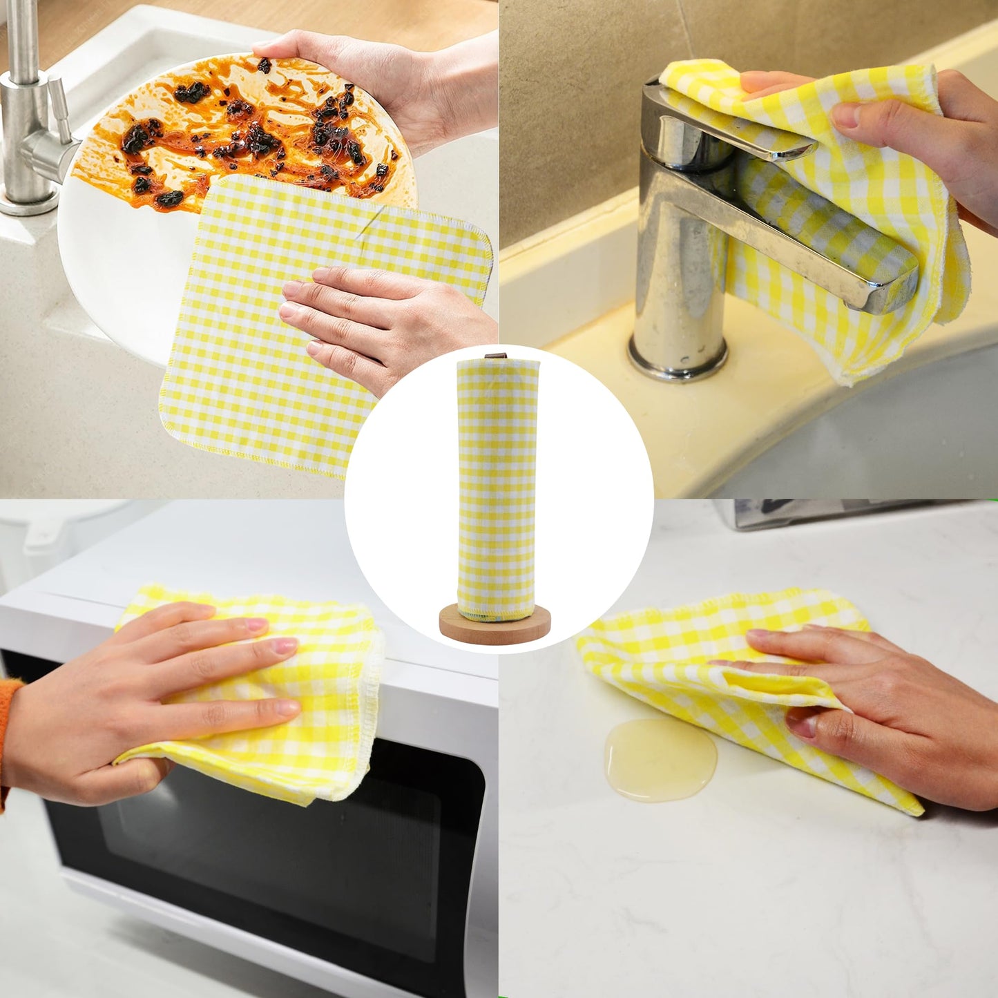BreodyEco Reusable Paper Towels - Value Pack of 25 Jumbo Large Paperless Paper Towels, Reusable Cotton Cloth Napkins Alternative Washable Roll, Absorbent Sustainable Kitchen Dish Cloth