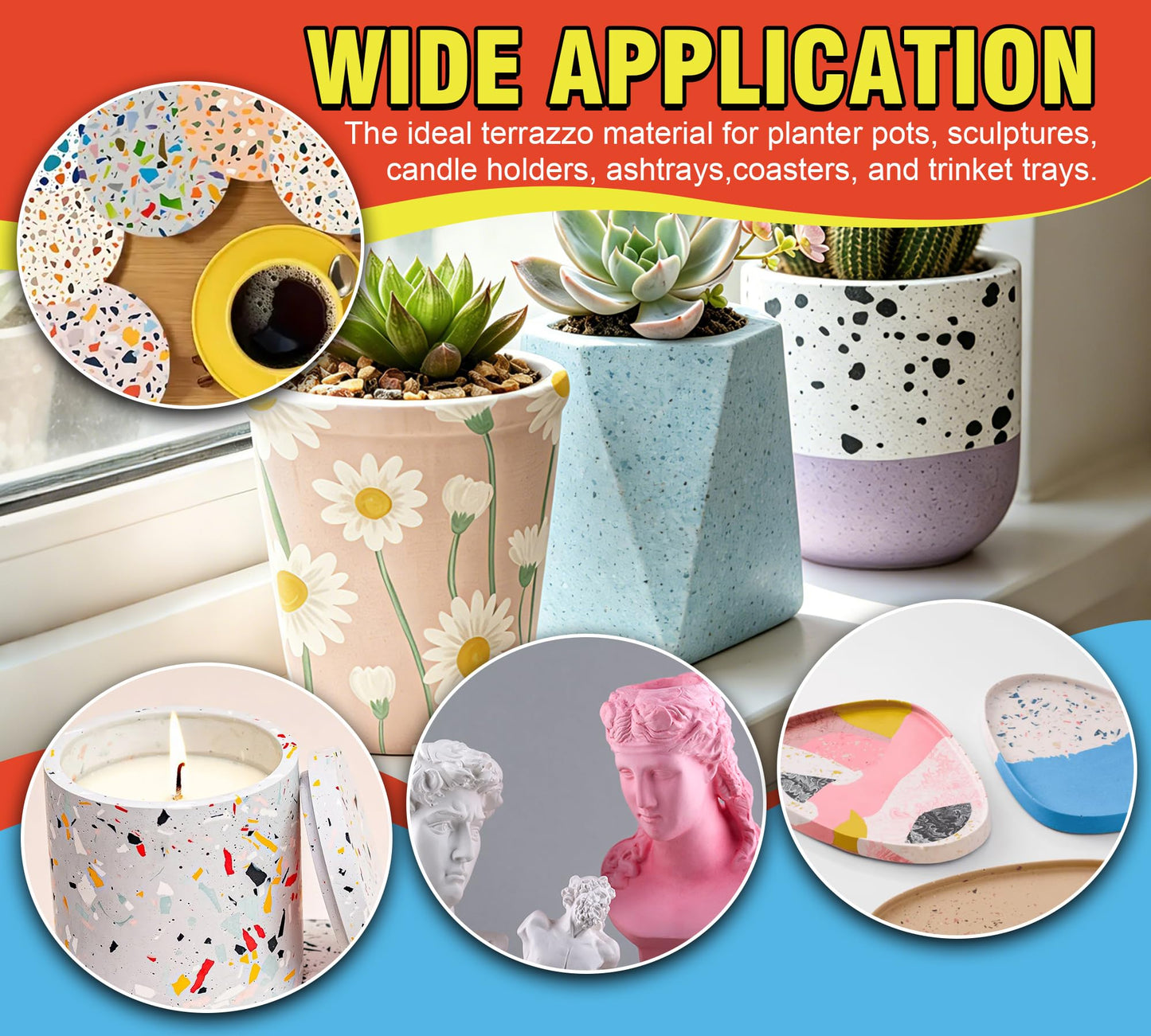 Eco Resin Casting Powders 4500g, Resincrete Gypsum Craft Powder, Water Activated Plaster Casting Powder, Fast Cured Easy Mixing Self Leveling for DIY Crafts Making Home Art Sculpture Molds