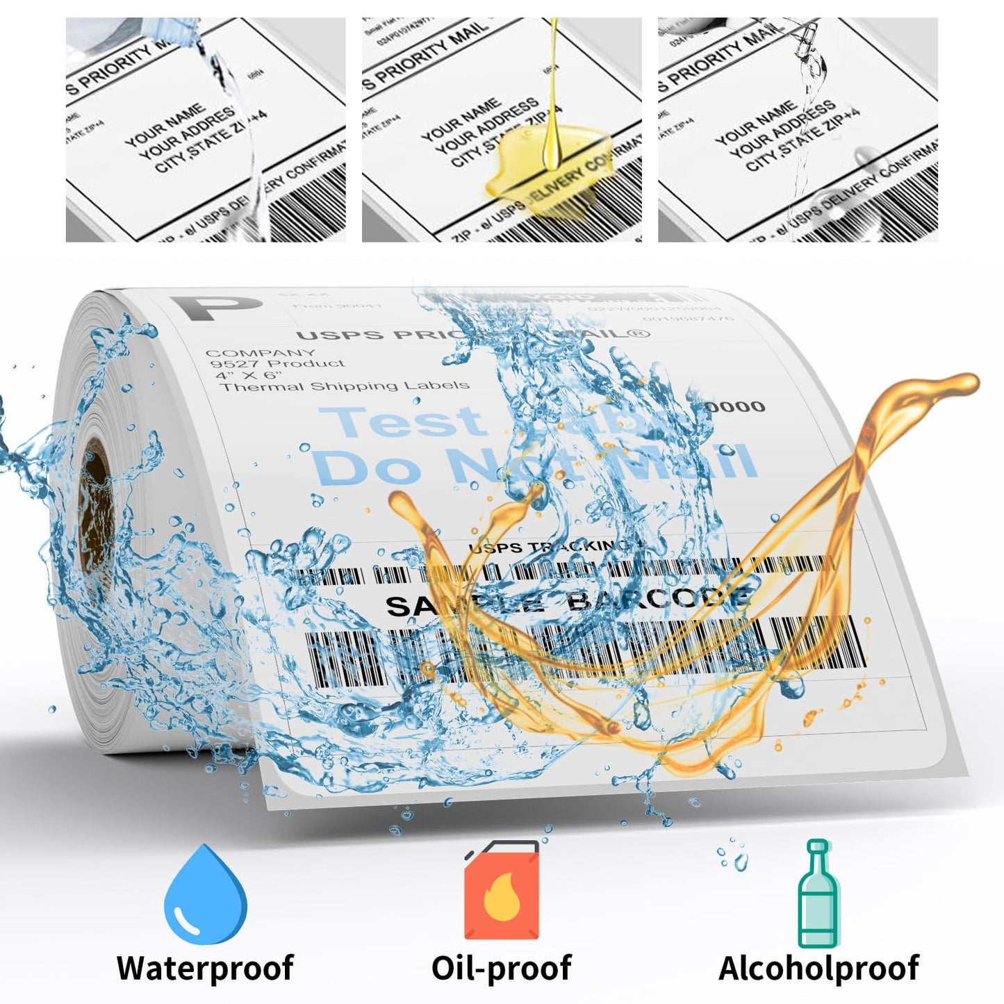 9527 Product 4x6 Blank Direct Thermal Shipping Labels for Zebra 2844 Zp-450 Zp-500 Zp-505,250 Labels/Roll,Total 6 Rolls