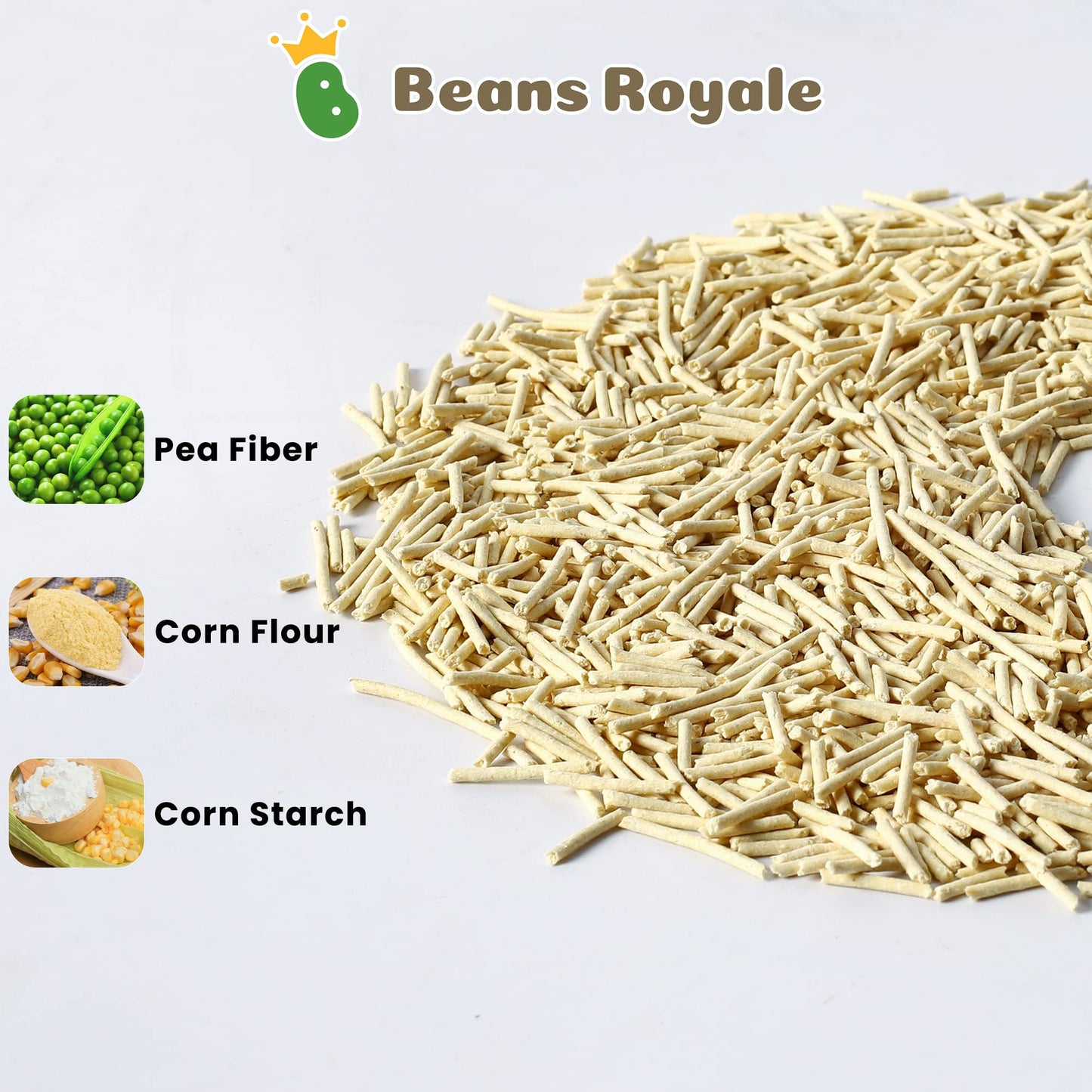 Beans Royale Tofu Cat Litter, Biodegradable, Clumping Kitty Litter, Flushable,Pea Fiber,Dust Free, Odor Control, Low Tracking, Lightweight (Milky 4 Pack)