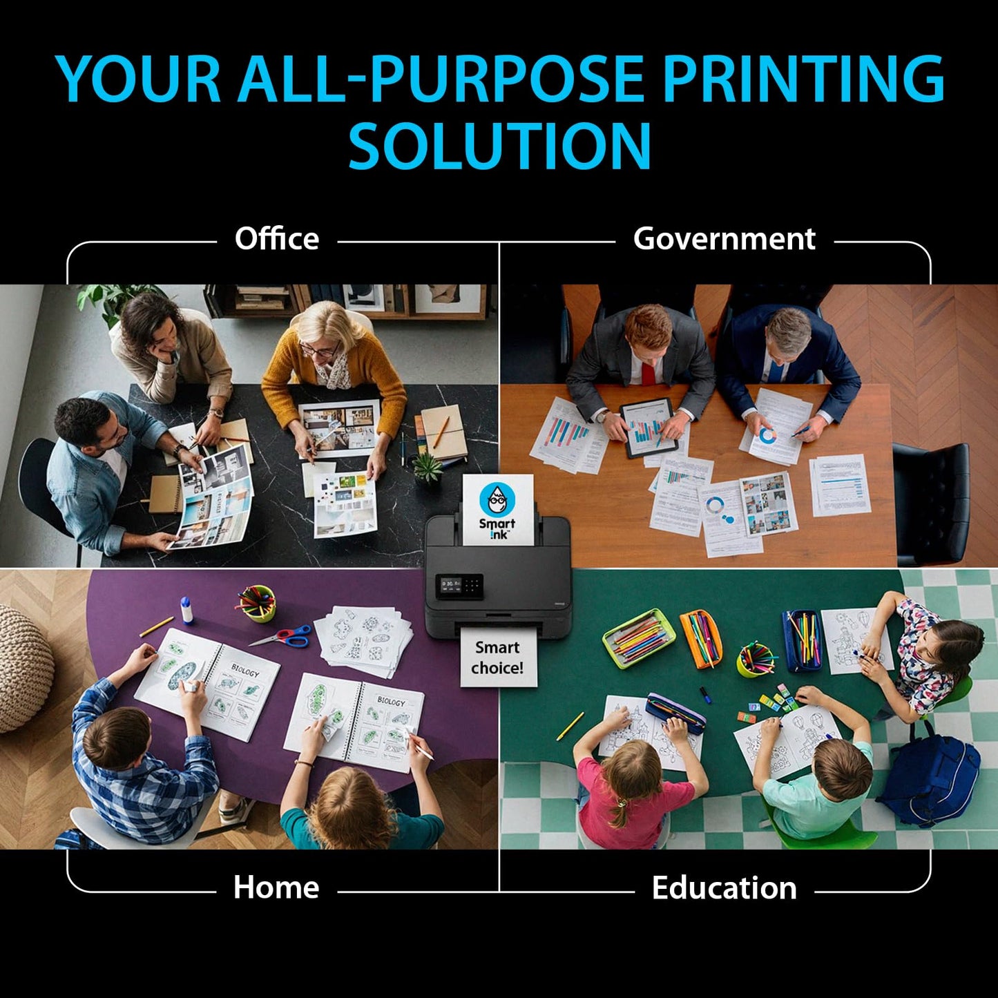 Smart Ink Compatible TN 760 Toner Cartridge Replacement 4 Pack for Brother TN760 TN730 (CHIP) to use with HL-L2390DW DCP-L2550DW HL-L2350DW HL-L2370DW MFC-L2710DW HL-L2370DWXL MFC-L2730DW MFC-L2750DW