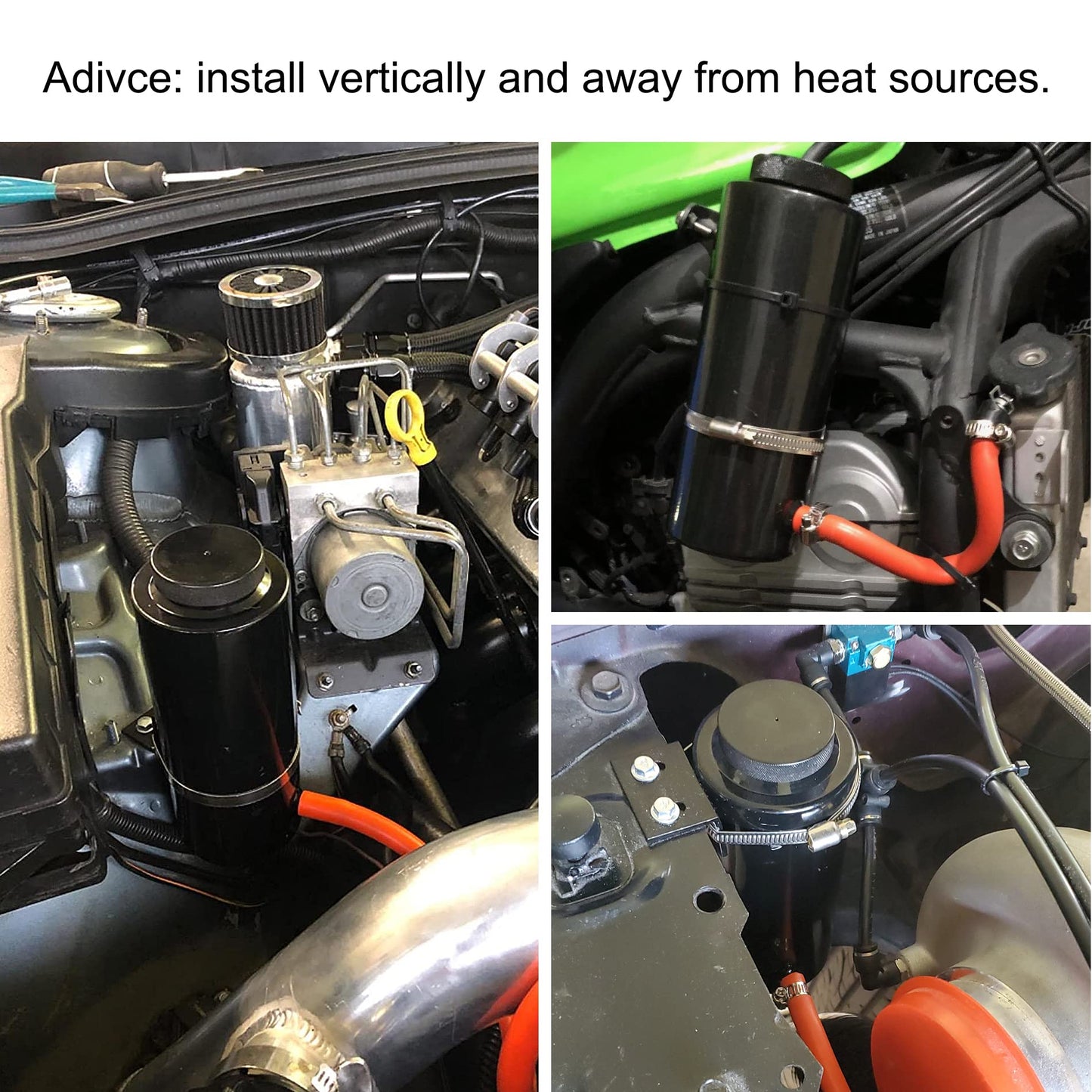 EVIL ENERGY Coolant Overflow Tank, Radiator Overflow Bottle Universal 800ml Aluminum Black