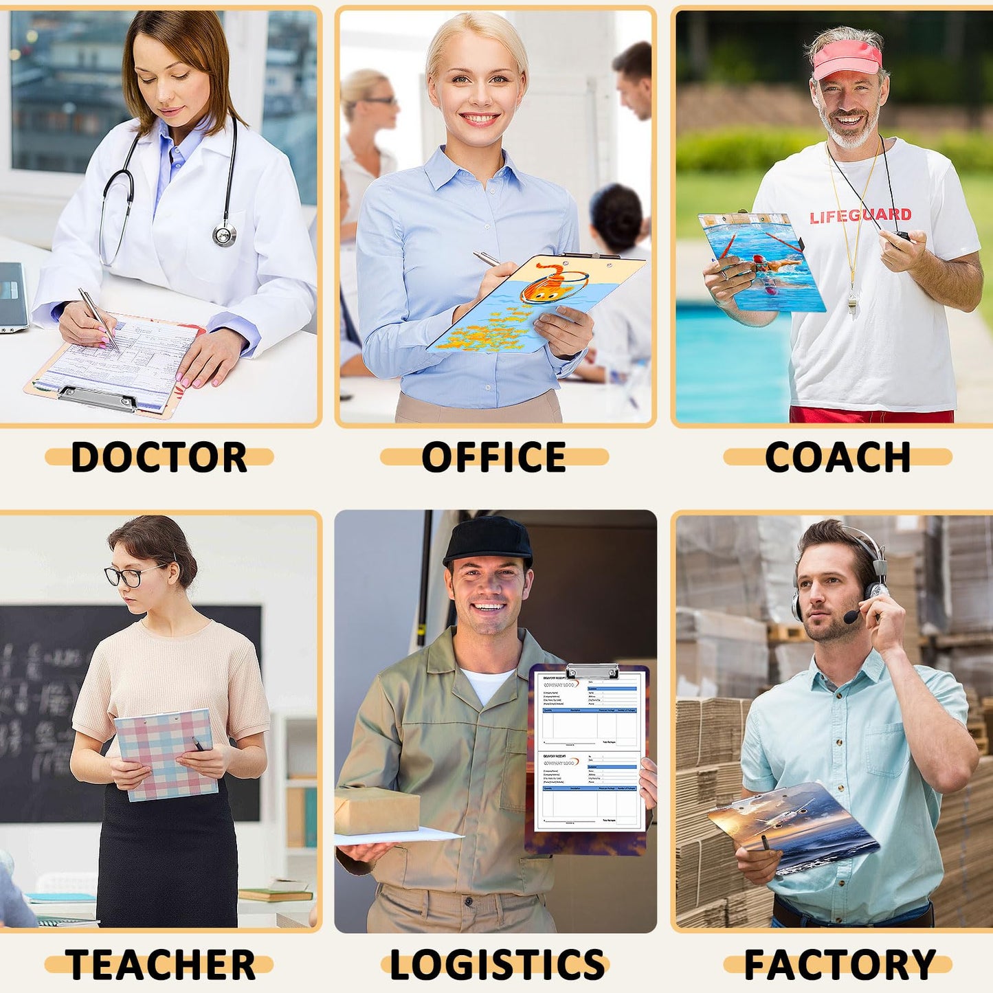6 Pack Sublimation Clipboard Blanks, 12.4" x 8.8" MDF Clipboard Standard A4 Letter Size with Low Profile Clip Sublimation Office Supplies Clipboard for DIY and Custom Design Work (Double-sided design)