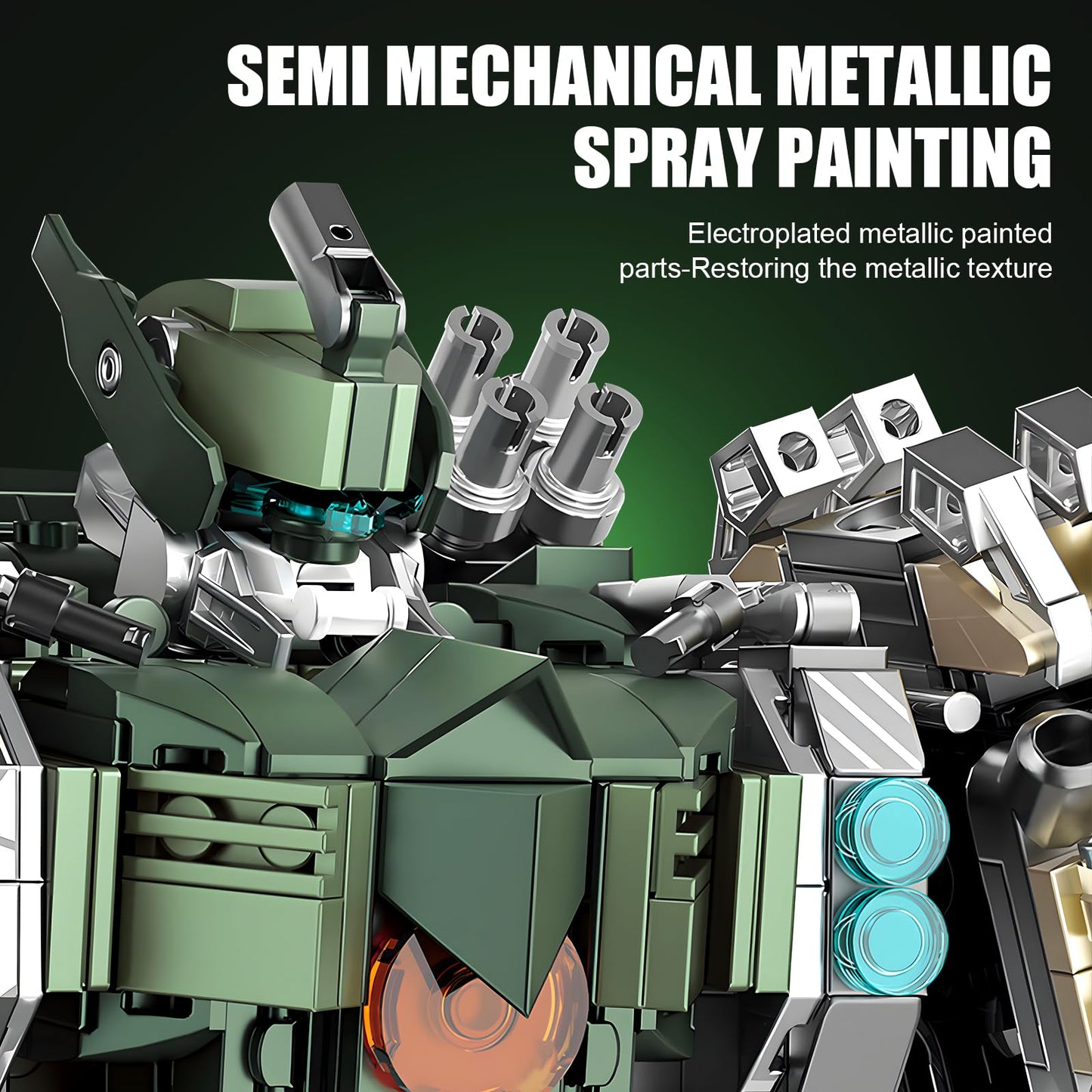 HIGH GODO Mech Building Blocks Set for Adults,Motorized Robot Model Building Kit with Multiple Weapons, Hard Core Industrial Style Collectible Gifts for Man Ages 14+ (1403 PCS)