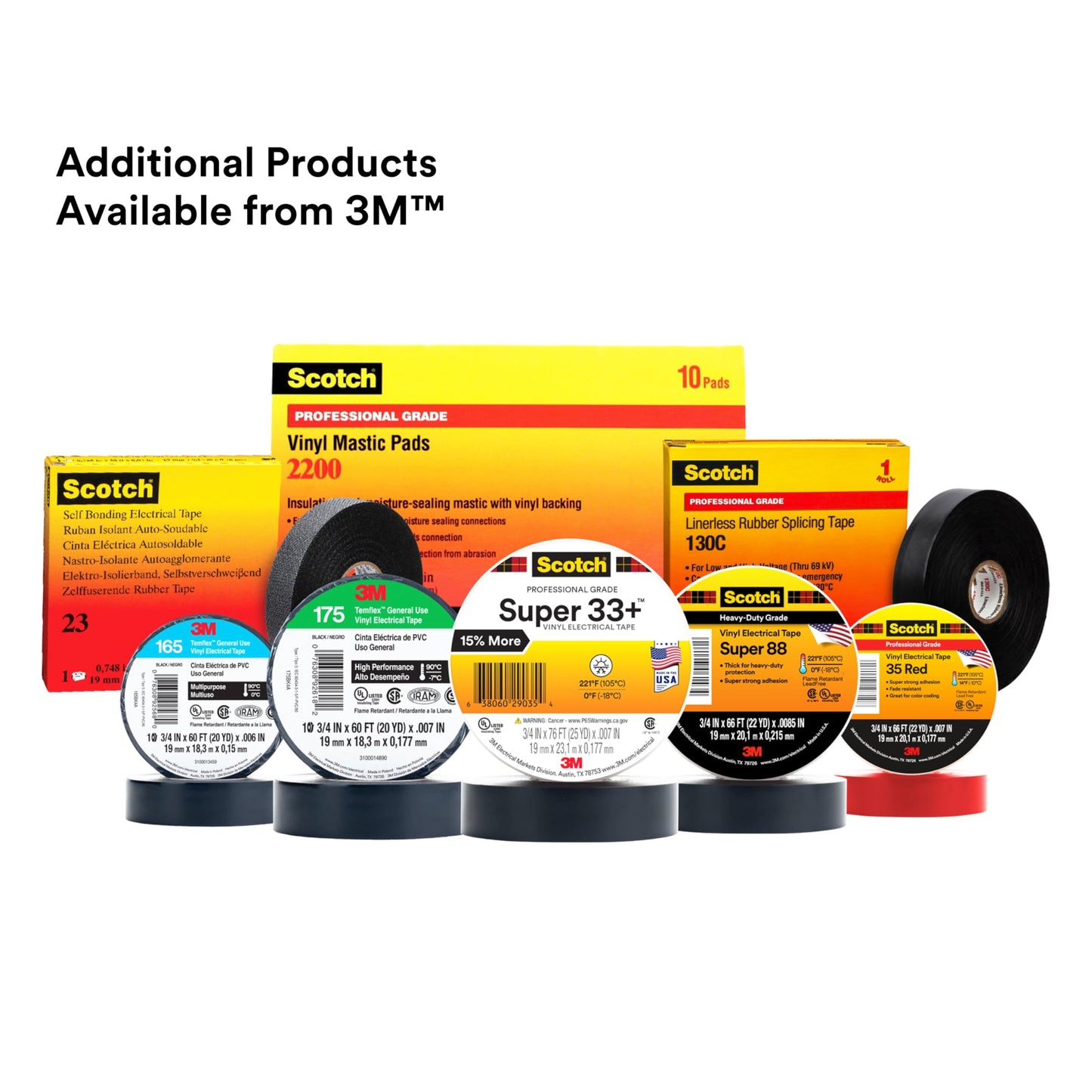 Scotch Vinyl Electrical Tape Super 88, 2 in x 36 yd, Black, 1 Roll, Premium Grade, Rubber Resin Adhesive, PVC Backing, All-Season Heavy Duty Electric Tape