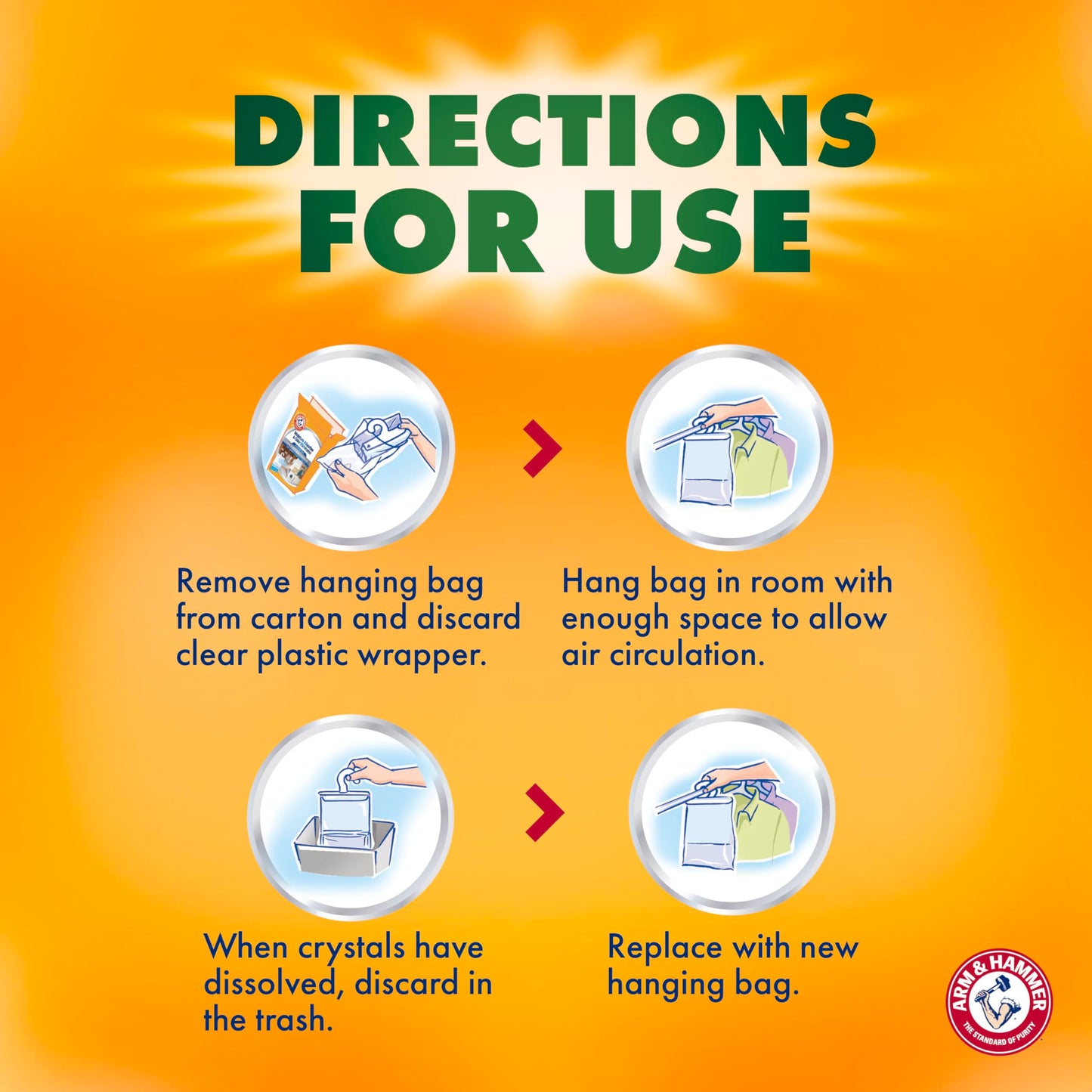 Arm & Hammer Essentials Hanging Moisture Absorber and Odor Eliminator, 17.5 oz., 3 Pack, Linen Fresh, Moisture Absorbers for Closets, Laundry Rooms and Bedrooms, Long-Lasting Freshness