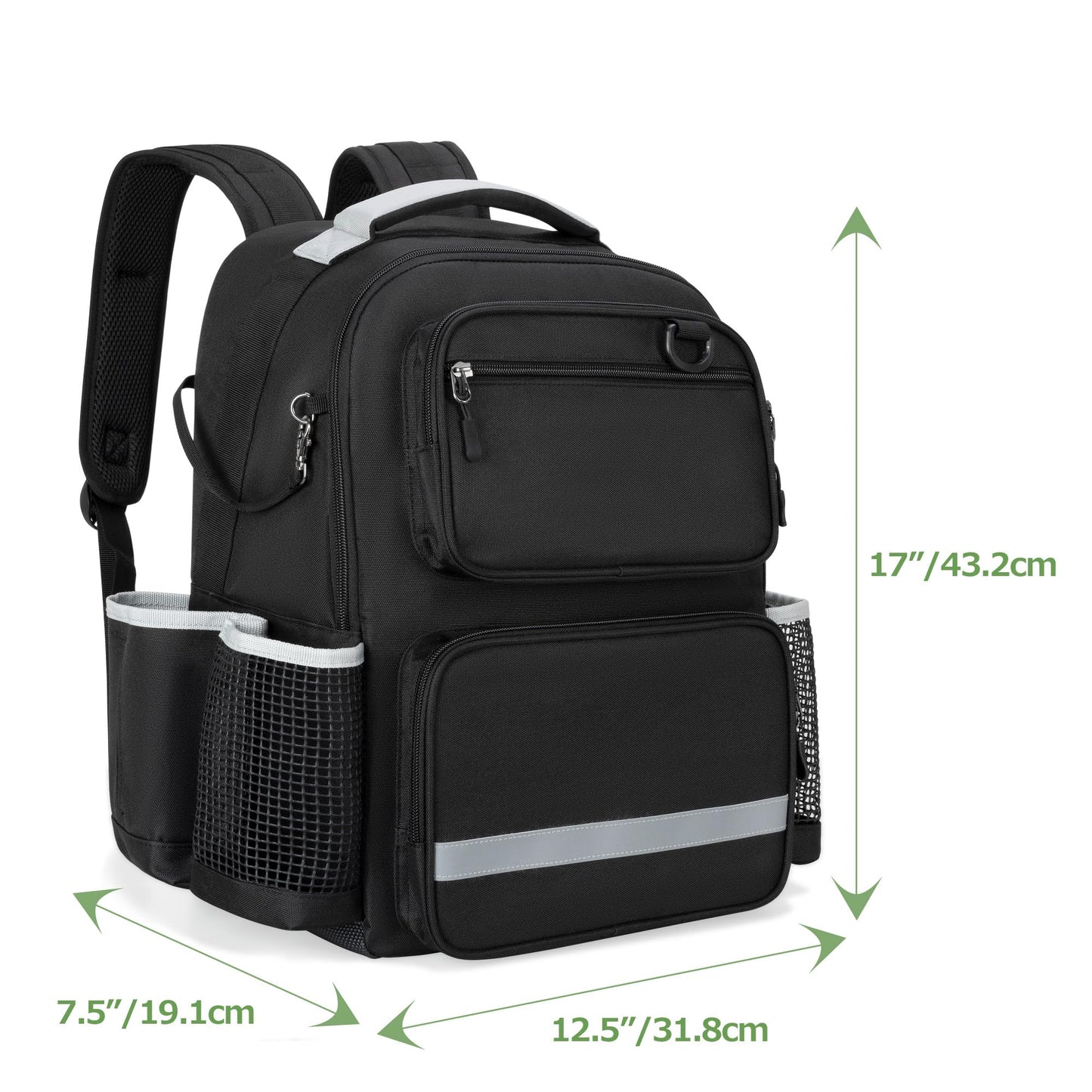 HODRANT Cleaning Backpack with Bottom Plate & Waterproof Bottom, Large Cleaning Supplies Bag with Multiple Pockets for Housekeeping Tools, Cleaning Products Caddy Organizer for Home & Car, Bag Only
