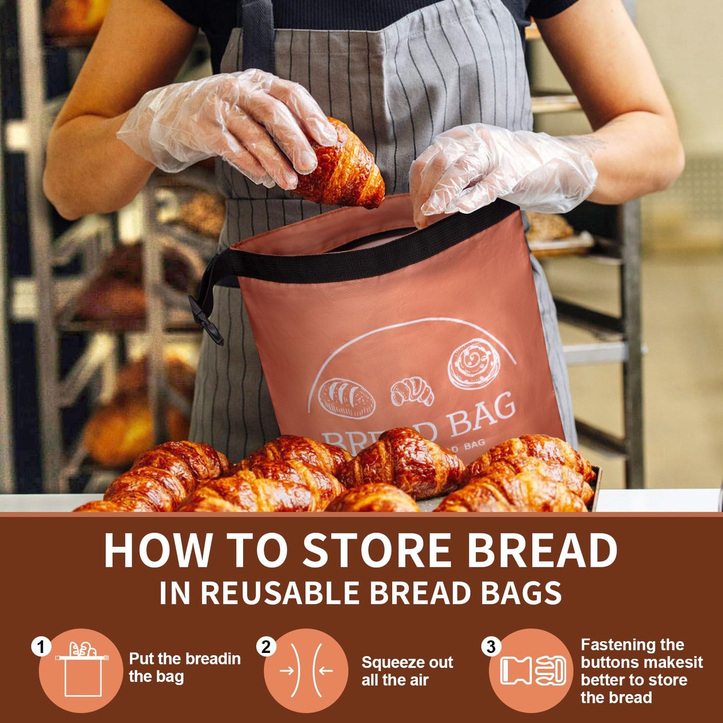 2 Pack XL Reusable Beeswax Bread Bags for Homemade Bread, Sourdough Bread Baking Supplies, Sourdough Bread Bags for Bread Storage Keep Sourdough Fresh, Freezer-Safe, Eco-Friendly (Orange&Grey)