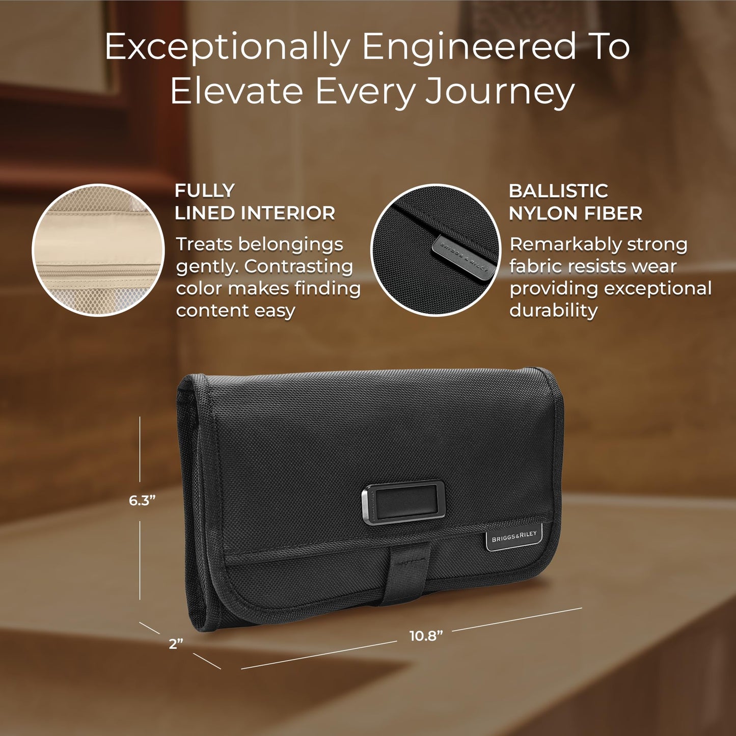 Briggs & Riley Baseline Slim Hangable Toiletry Kit, Black