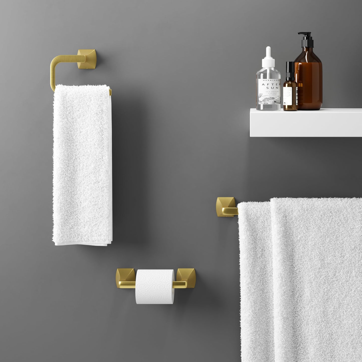 Pfister Bruxie Bath Towel Bar for Bathroom, 24-Inch, Wall-Mounted, Screw-in, Brushed Gold Finish, BTBBIE2BG
