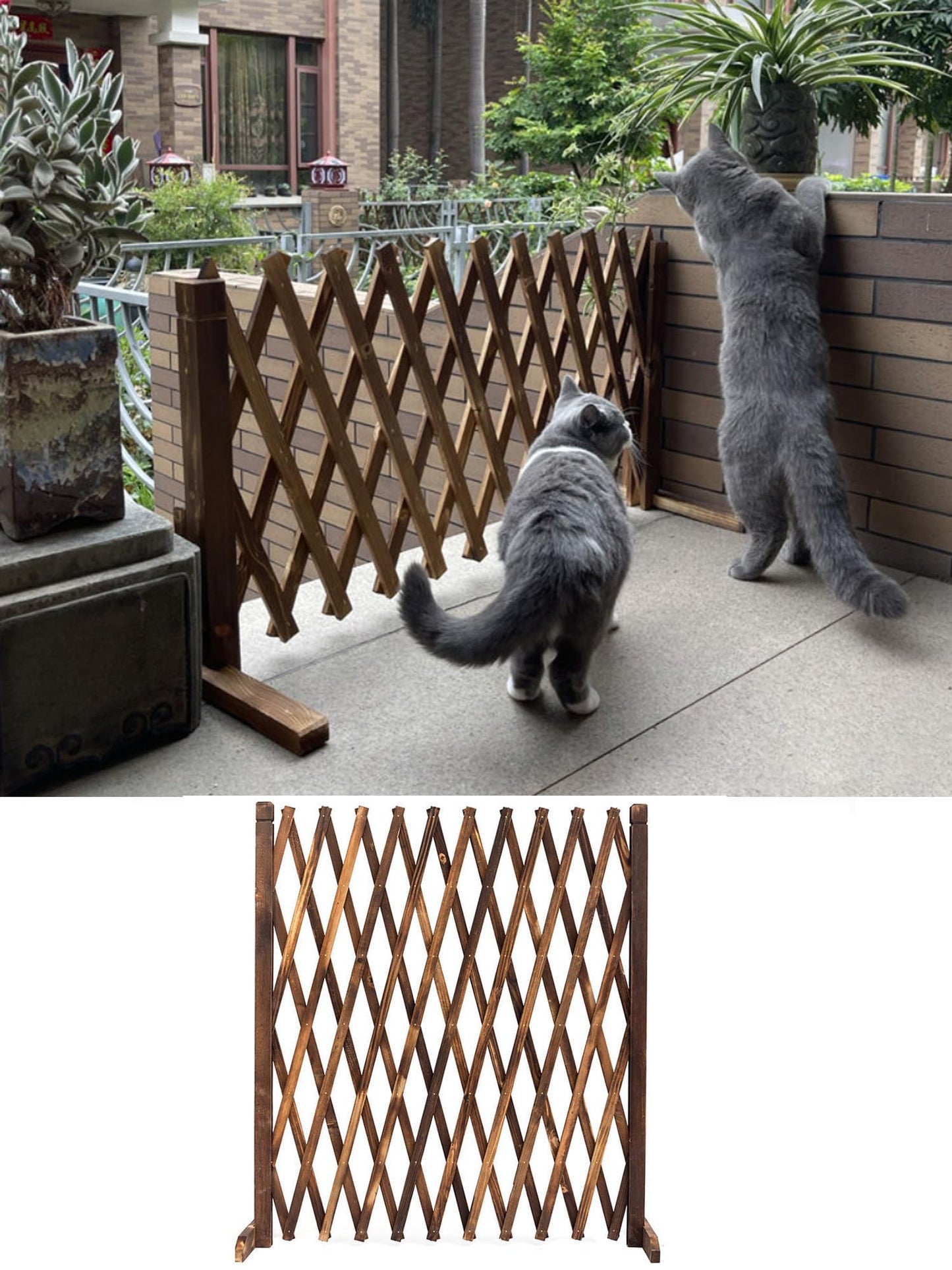 Amor est vitae essentia Garden Fence Panels Expandable Freestanding Wooden Fence Gate for Home Yard Garden Indoor Outdoor