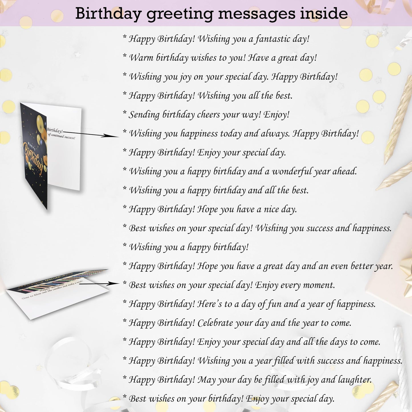 100 Happy Birthday Cards in Bulk with Envelopes , Stickers and Generic Birthday Greetings Inside – Large 5x7 Inches, 20 Unique Designs Notes, Thick Cardstock , Matte Finished in a Sturdy Box