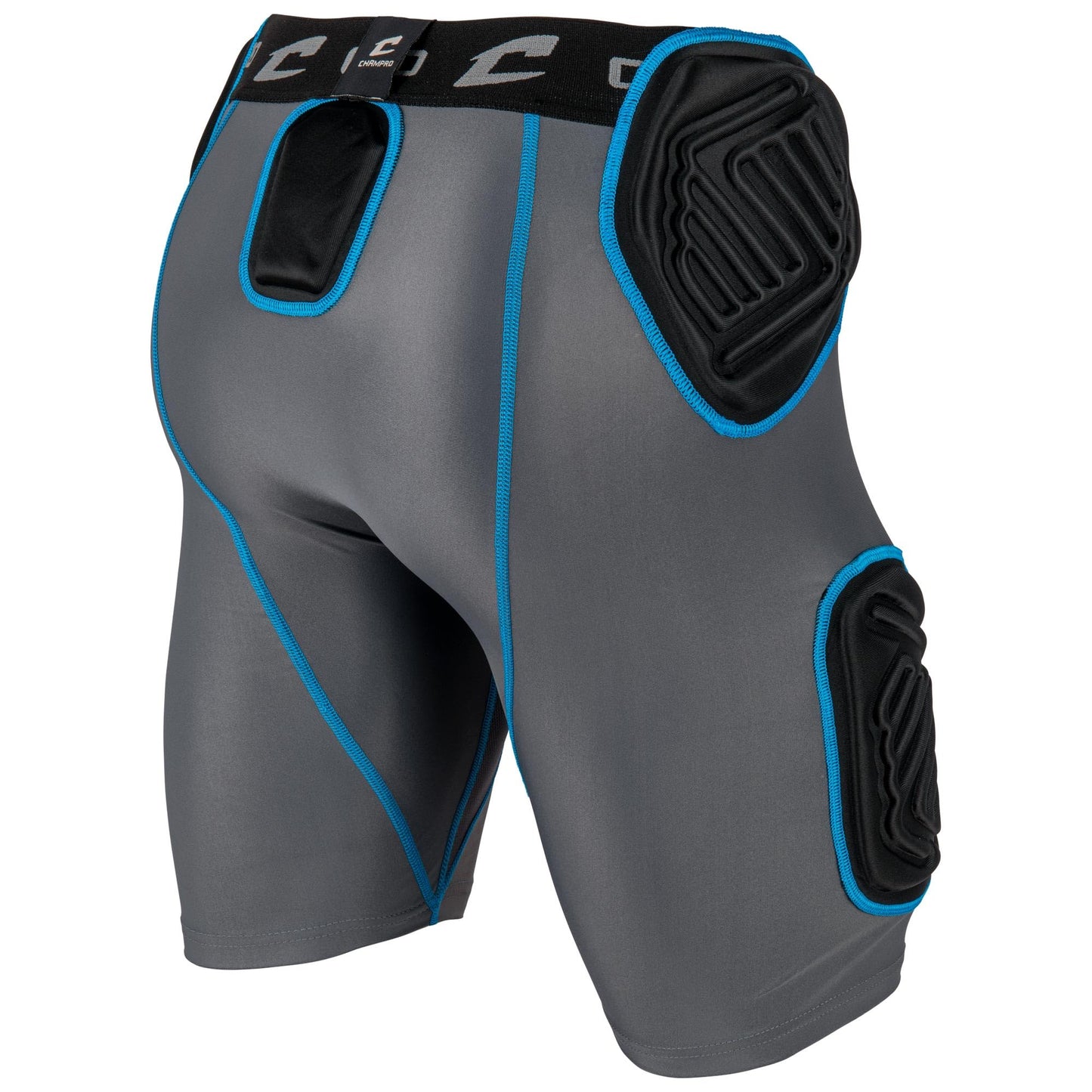 CHAMPRO Men's Bull Rush 5-Pad Integrated Football Girdle, Padded Compression Shorts
